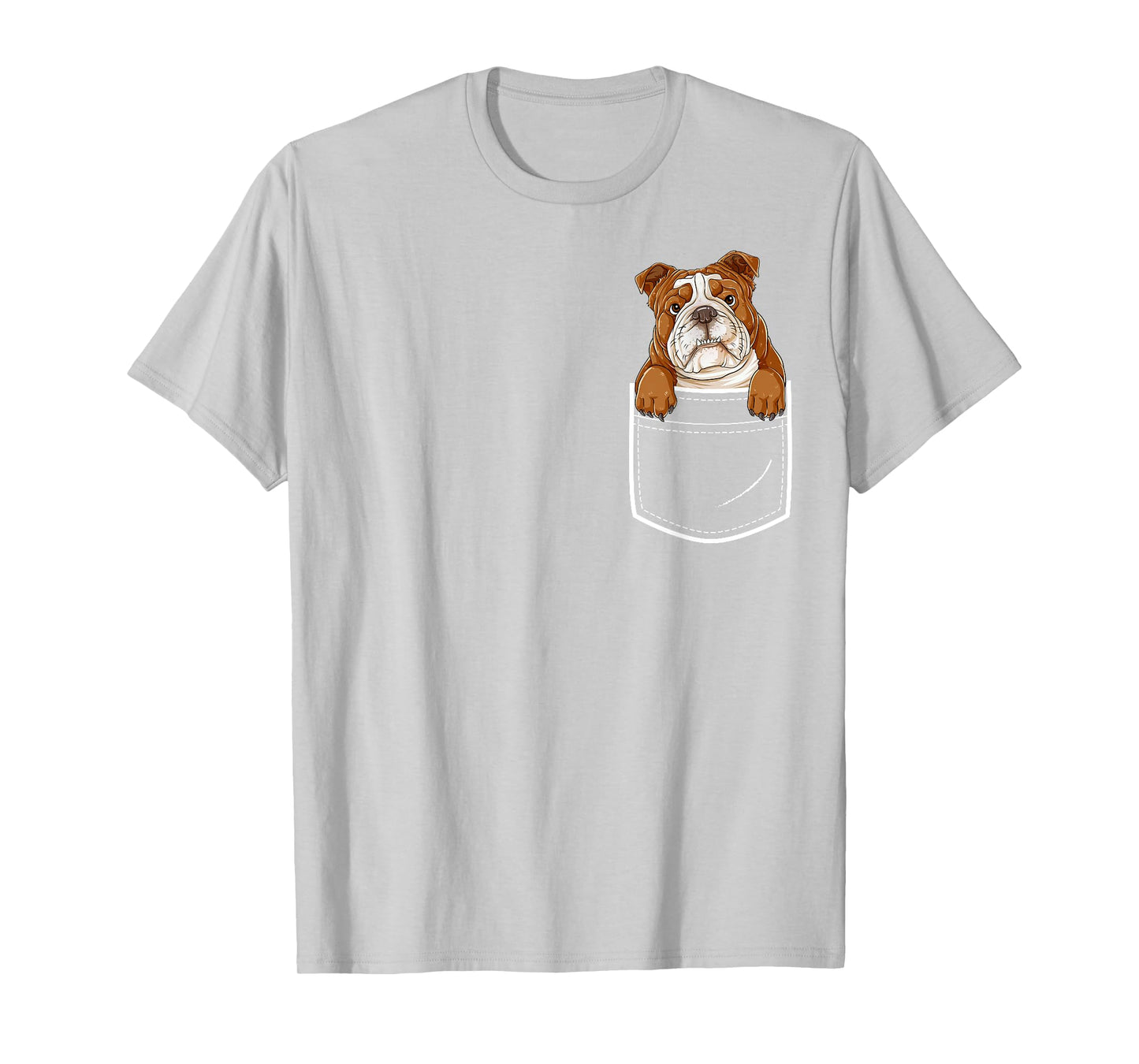 English Bulldog in Your Front Pocket T Shirt Dog Animals Tee T-Shirt for Men Women Kids
