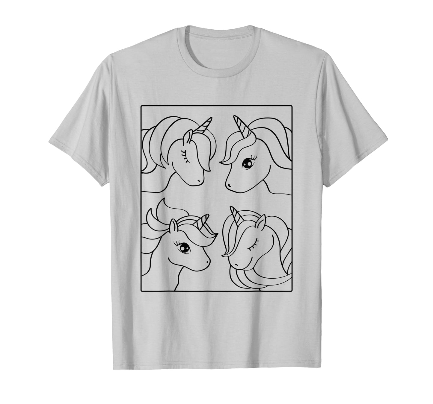 Coloring shirt DIY. Funny unicorns tshirt to paint on T-Shirt
