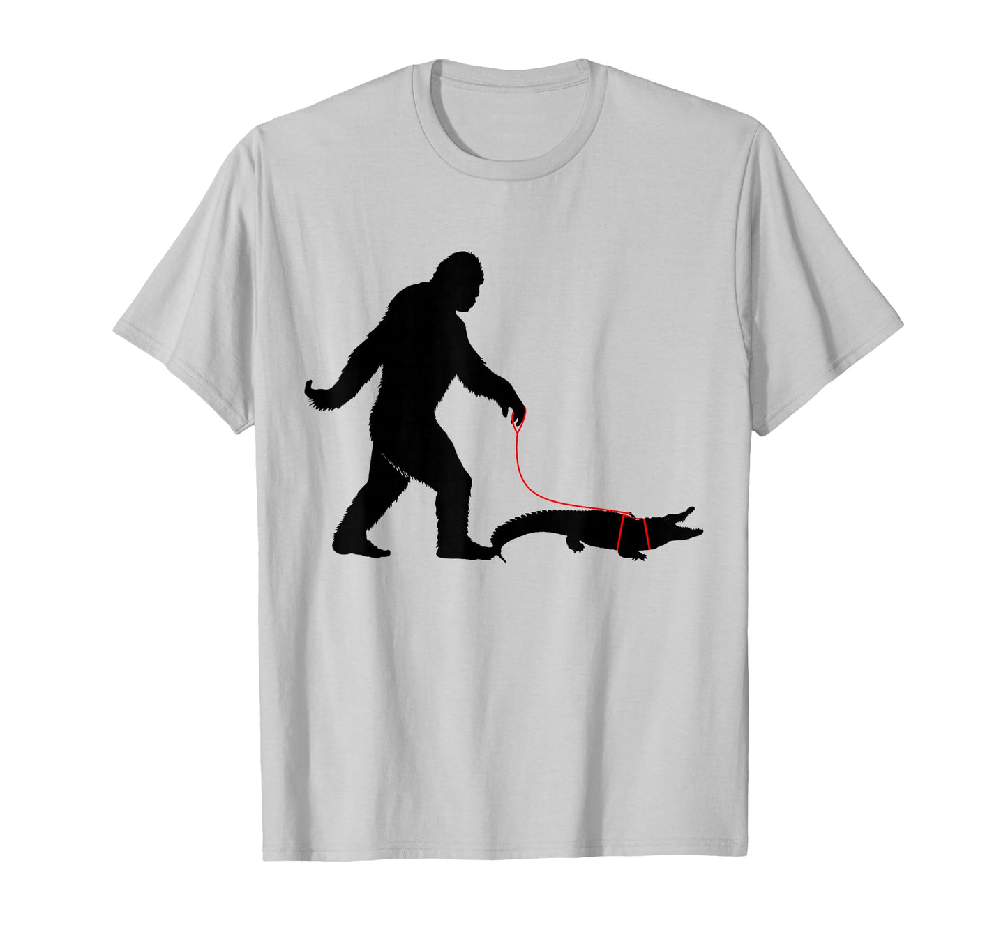 Bigfoot Walking A Crocodile Funny Alligator Animal Lovers T-Shirt