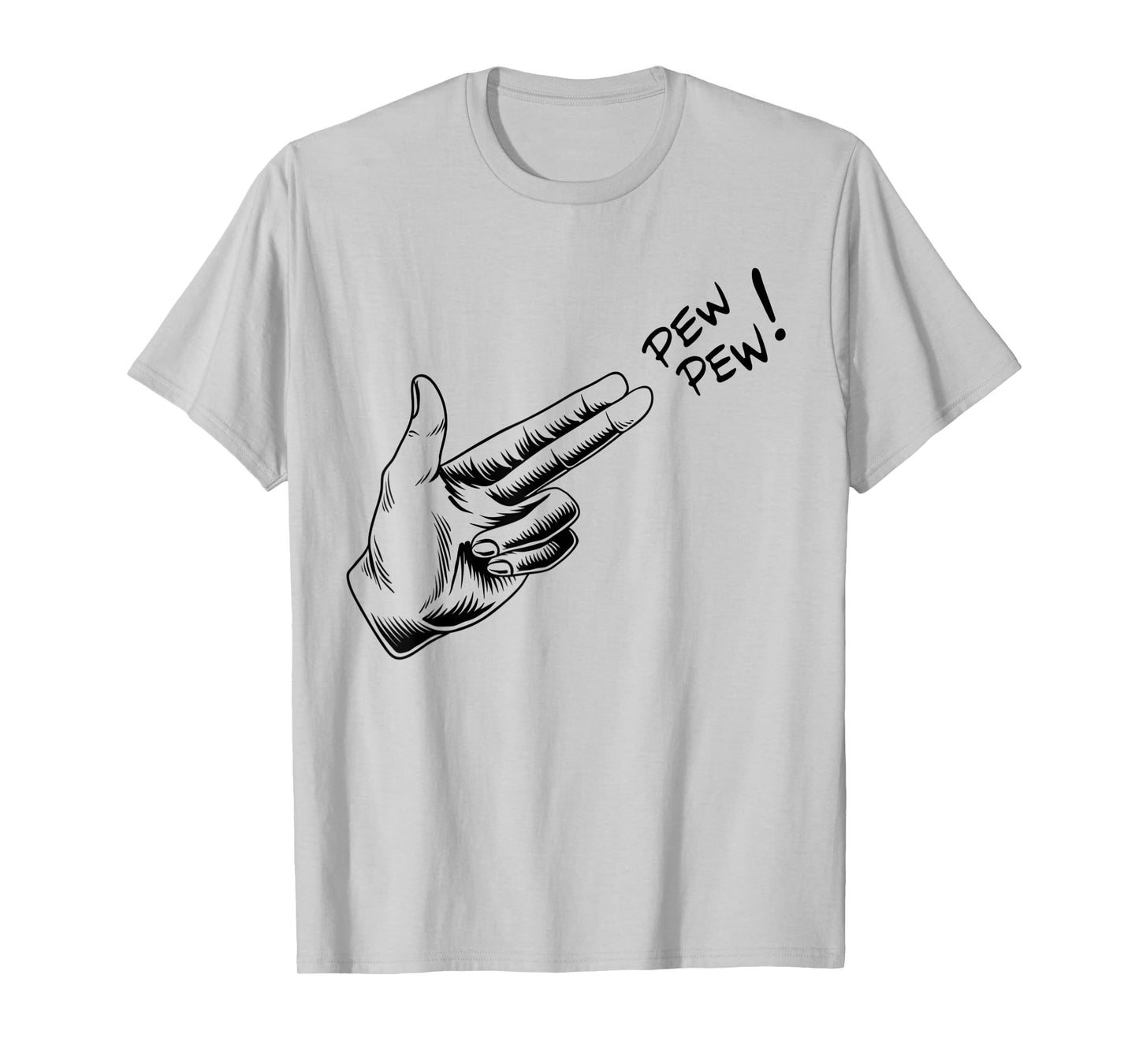 Hand Hands Pew Gun Line Art Scatch Lined Halloween Costume T-Shirt