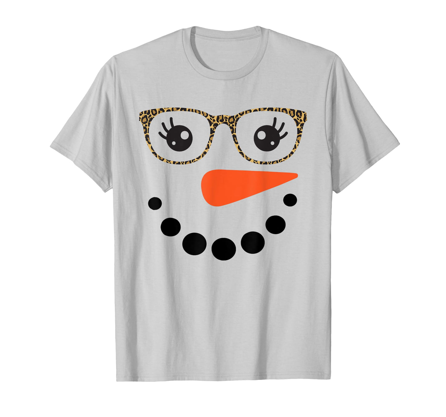 Girl Snowman Face Eyelashes Christmas Snowman Costume Women T-Shirt