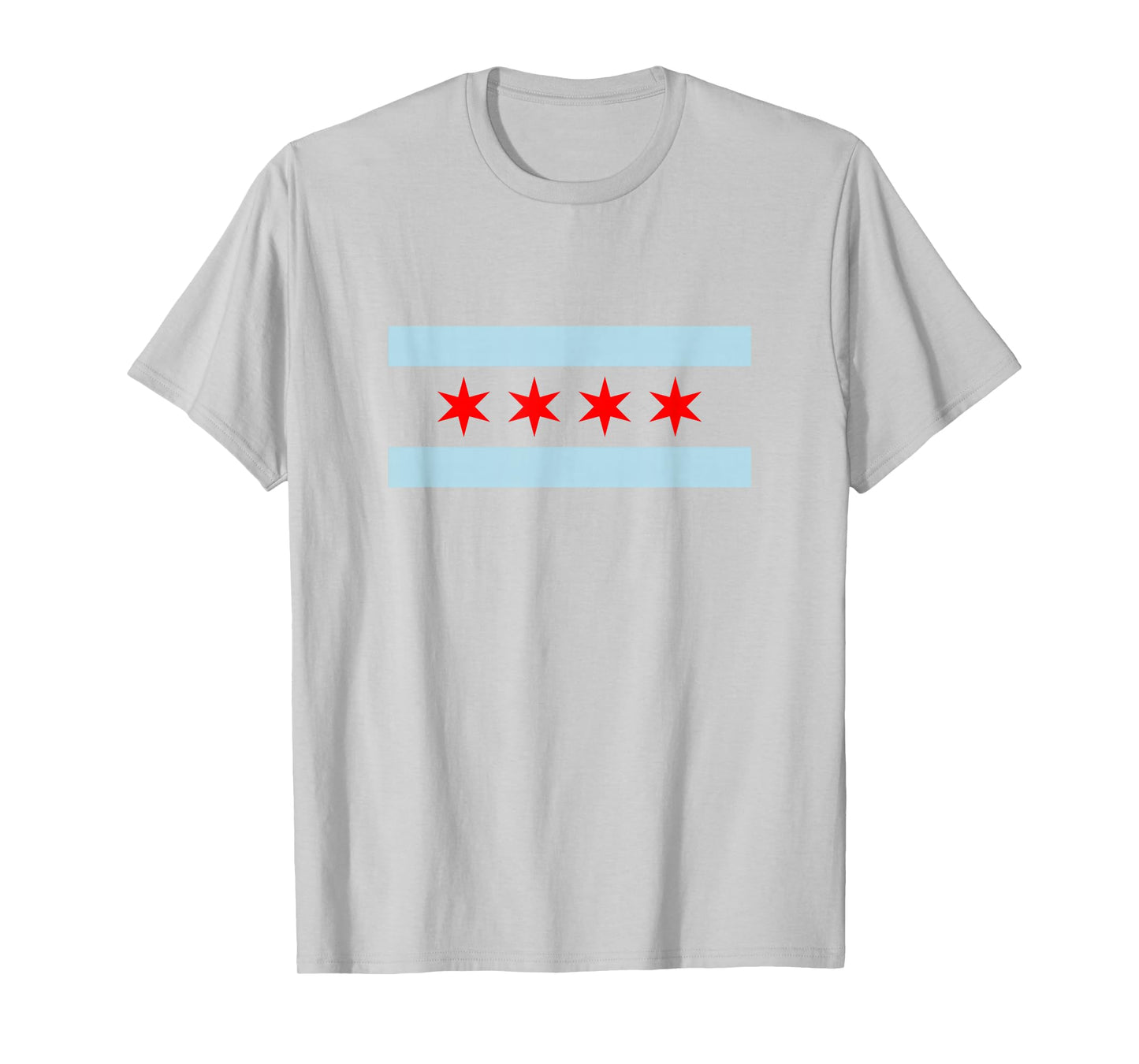 Sweet Chicago Flag Red Six Pointed Stars T-Shirt
