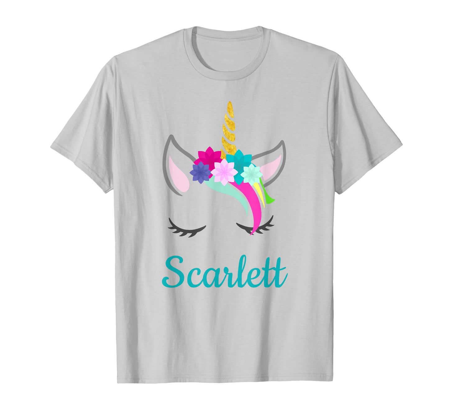 Scarlett Rainbow Unicorn Name T-Shirt