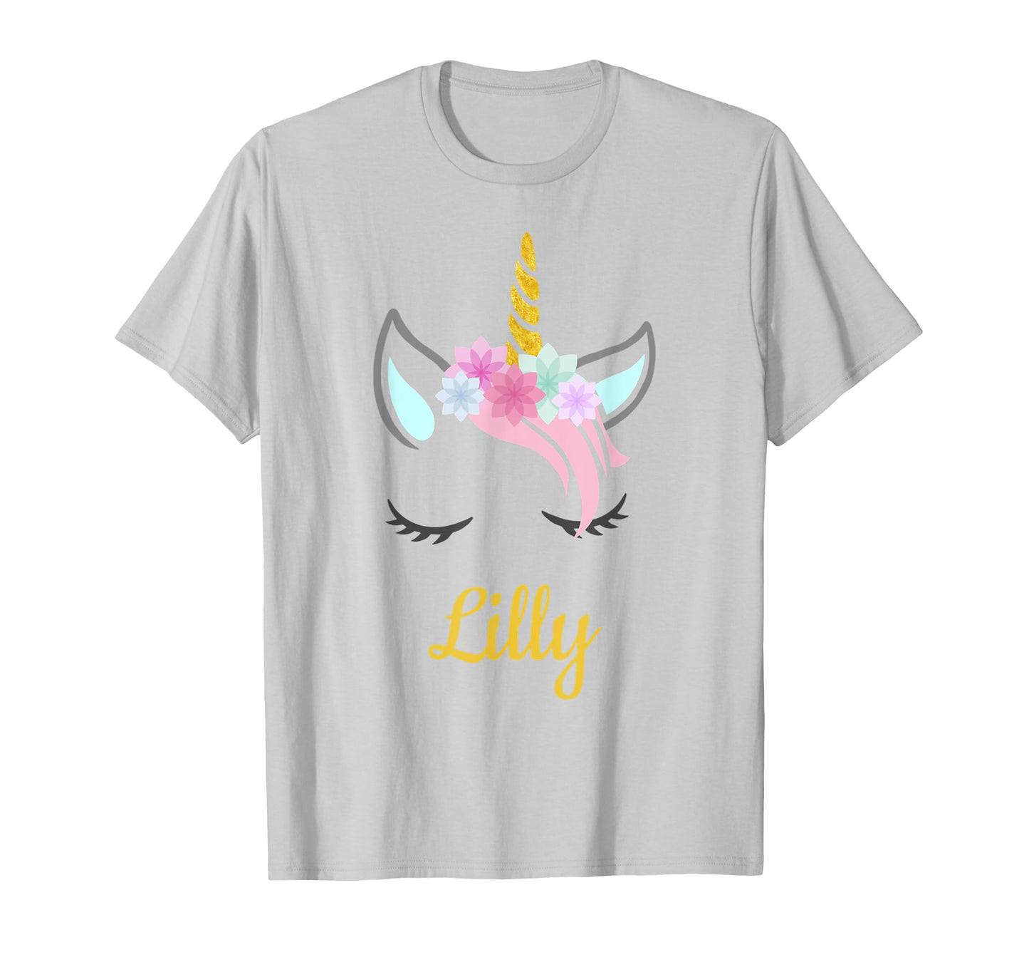 Lilly White Unicorn Name T-Shirt