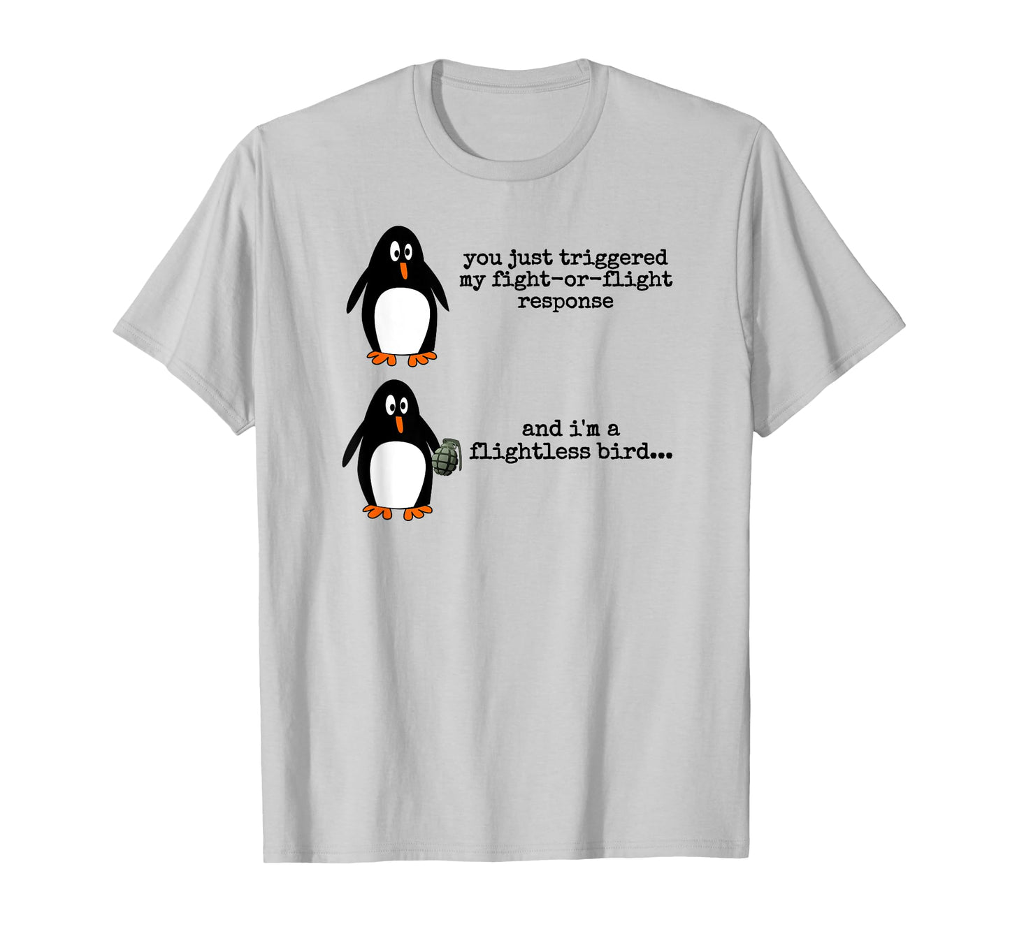 Penguin Fight Or Flight Meme Flightless Bird Social Anxiety T-Shirt