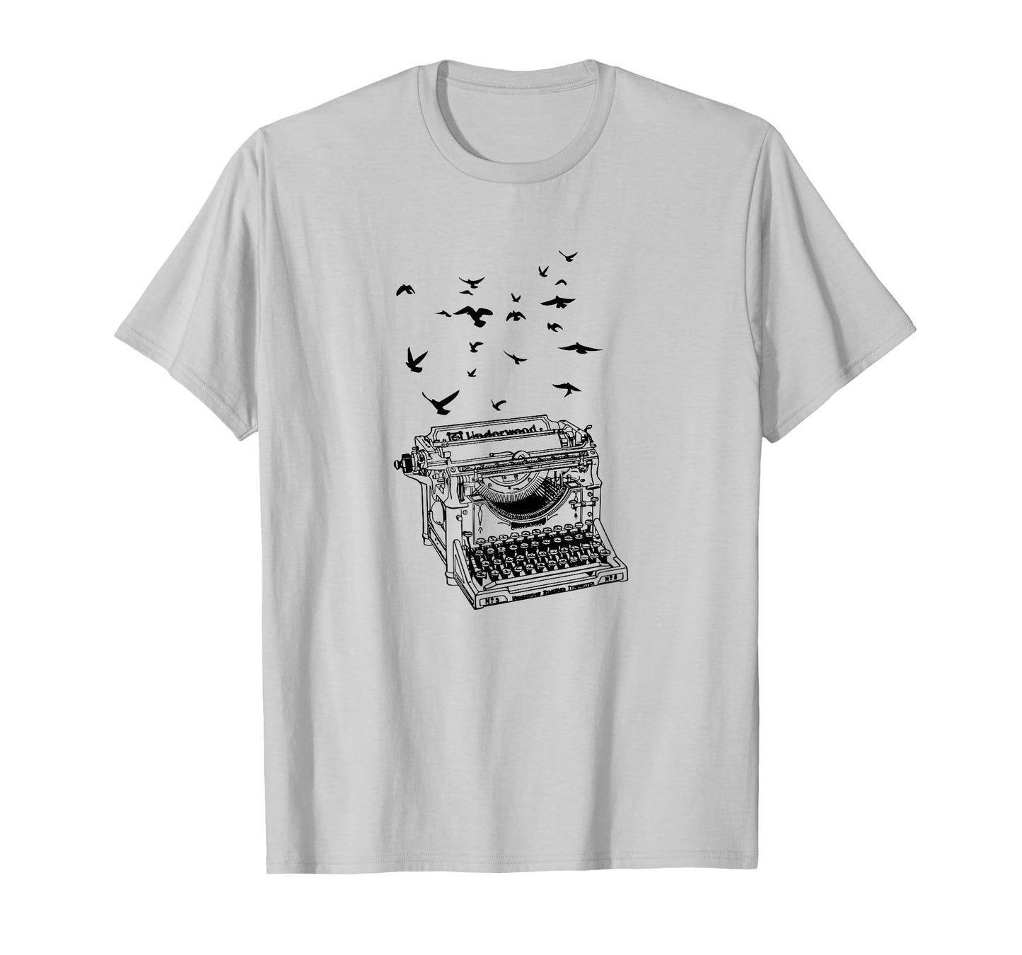 Typewriter Flock Of Birds Freedom Of Speech Humor Novelty T-Shirt