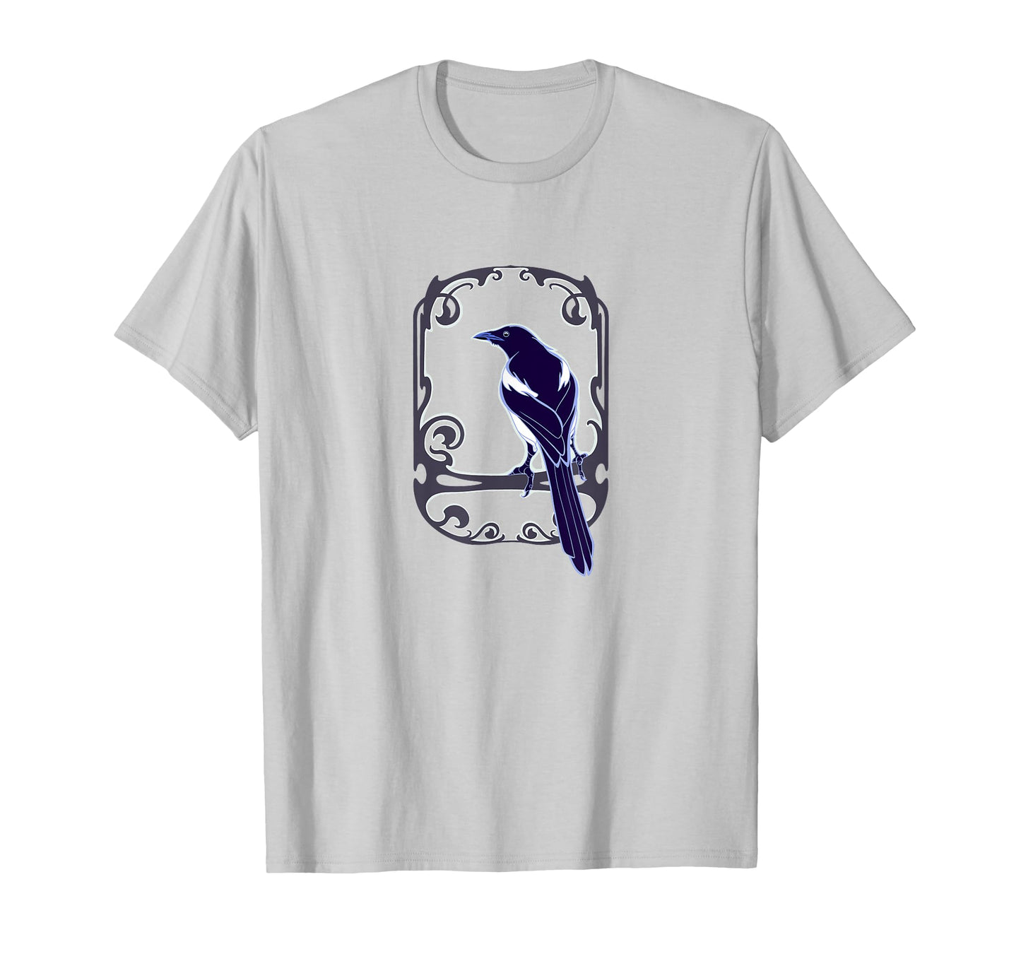 Gothic and Nouveau style Magpie bird, for ornithology lovers T-Shirt