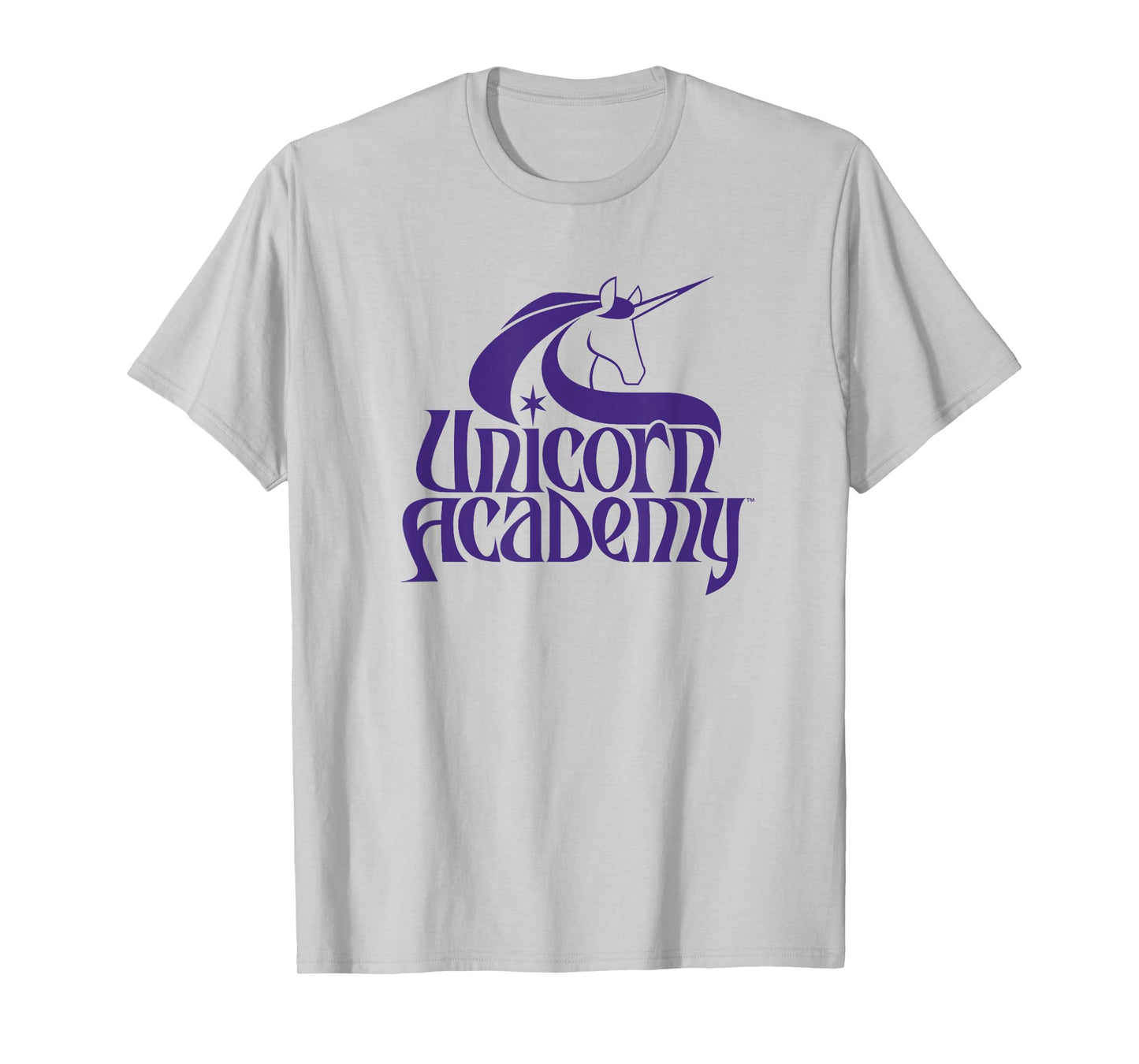 Unicorn Academy Silhouettes Graphic Front and Back Print T-Shirt