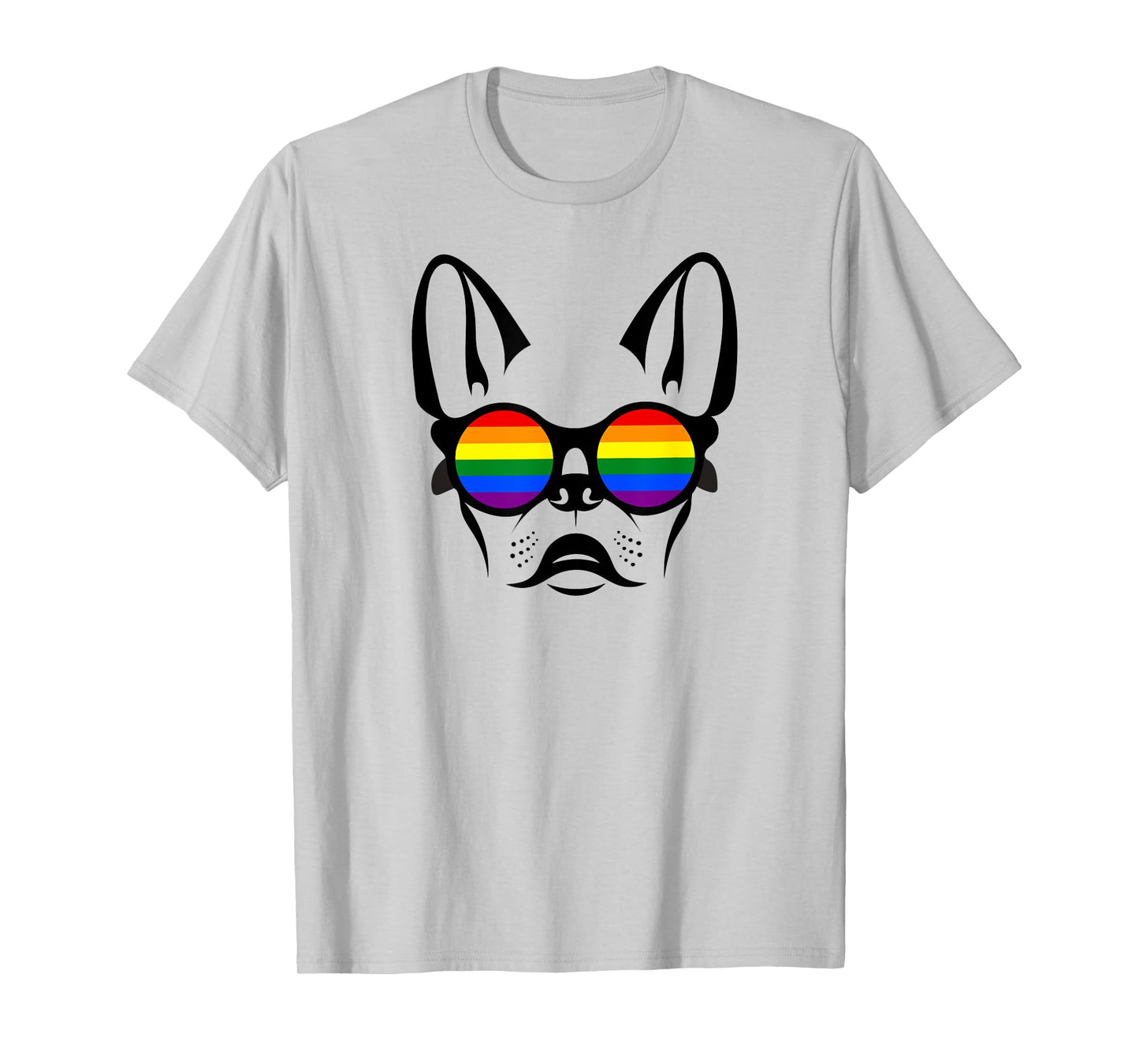 Gay French bulldog with rainbow pride sunglasses Men Women T-Shirt