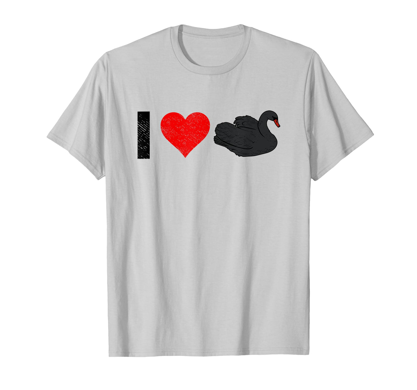 I Love Swans Swan Bird Lover Black Feathers T-Shirt