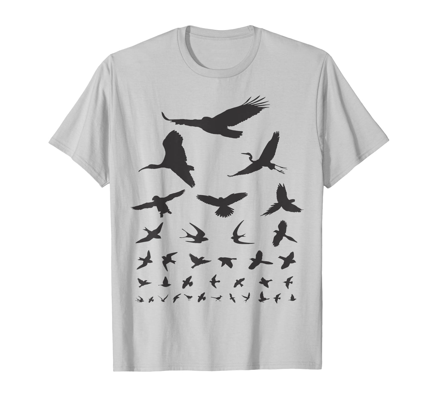 Happy Birding Women's Birdwatching Eye Chart T-Shirt, Grey, Small, Short Sleeve
