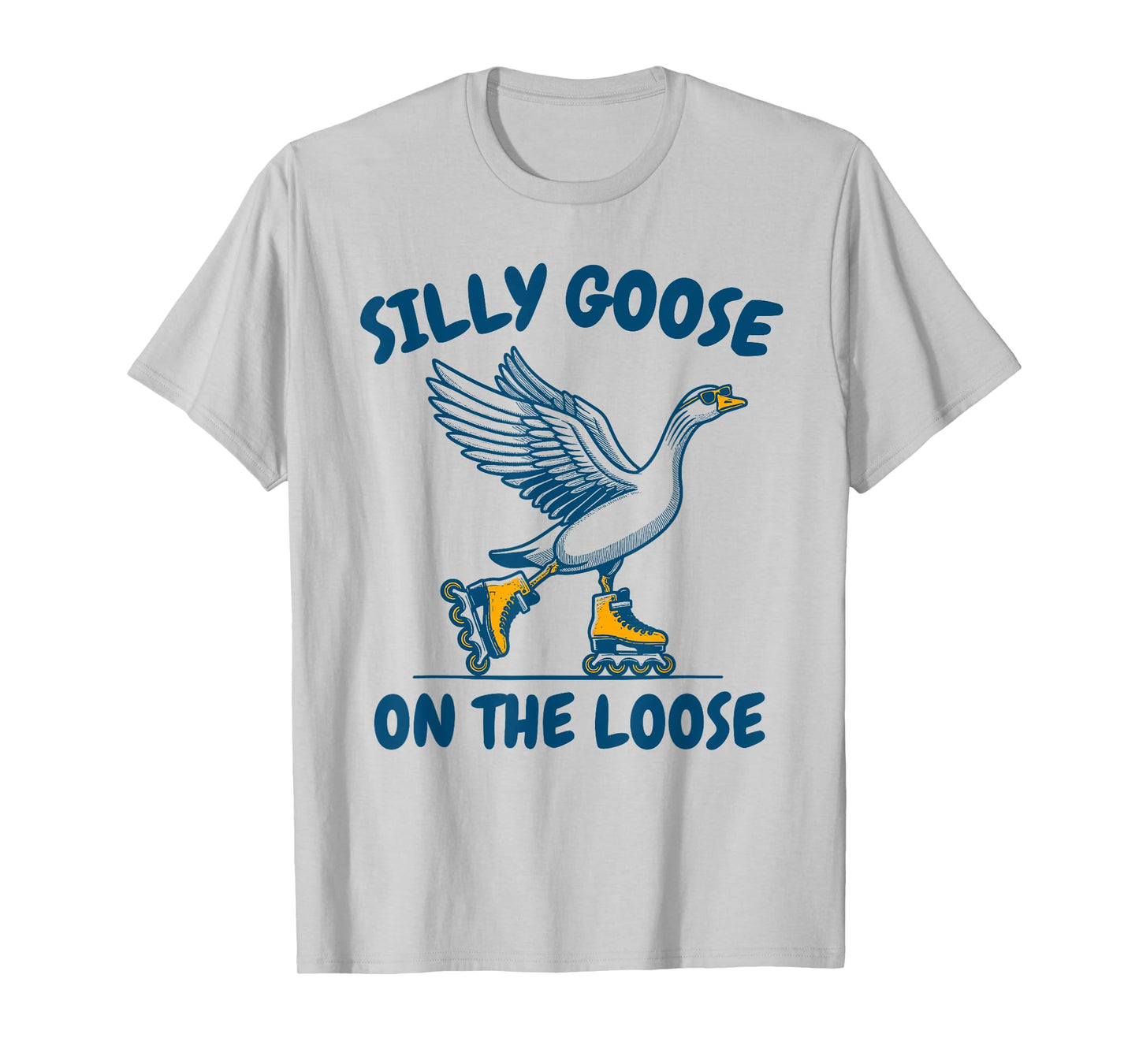 Funny Goose On The Escape Funny Animal Joke Retro Goose T-Shirt