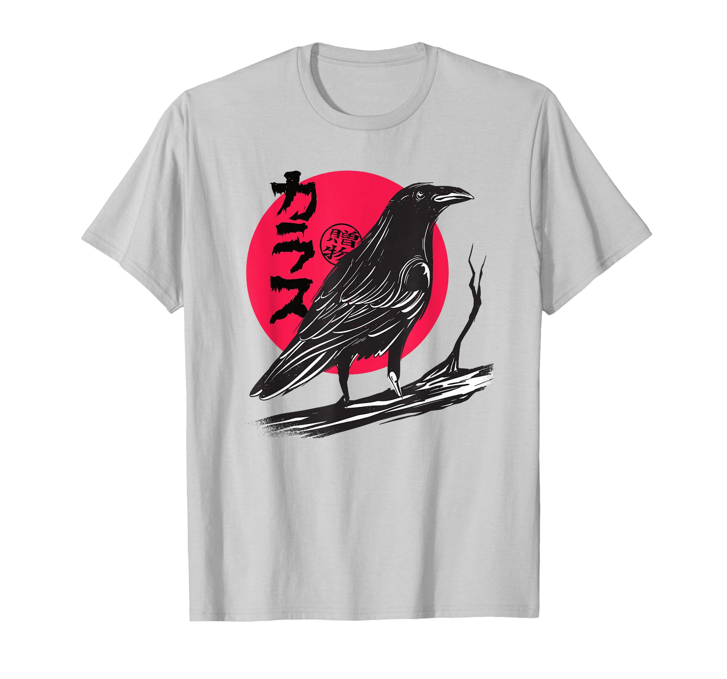 Red Moon Raven Crow Bird Japanese T-Shirt