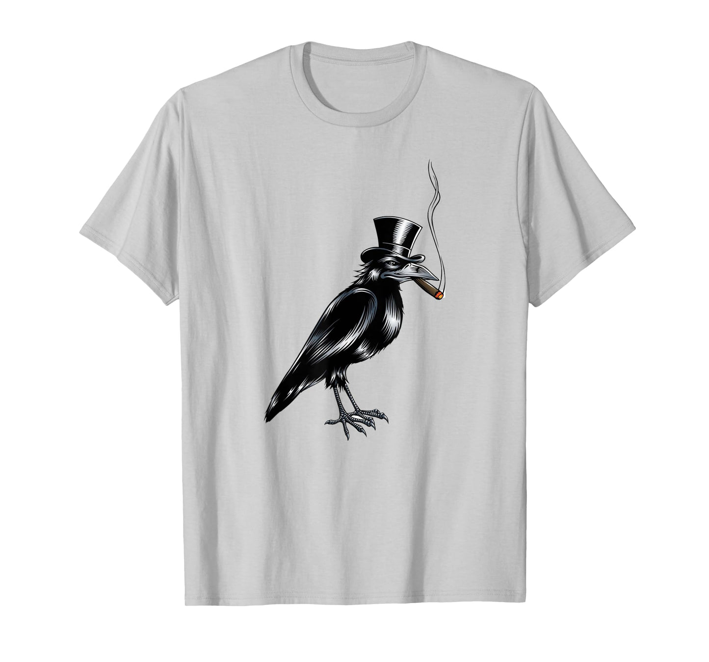 Black Crow Top Hat Smoking Cigar Graphic Art T-Shirt T-Shirt