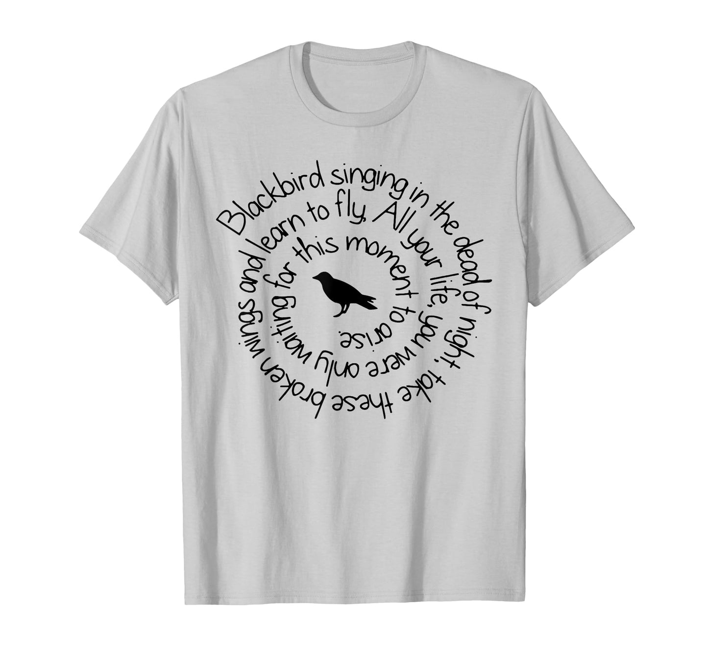 Blackbird art singing retro 80s T-Shirt