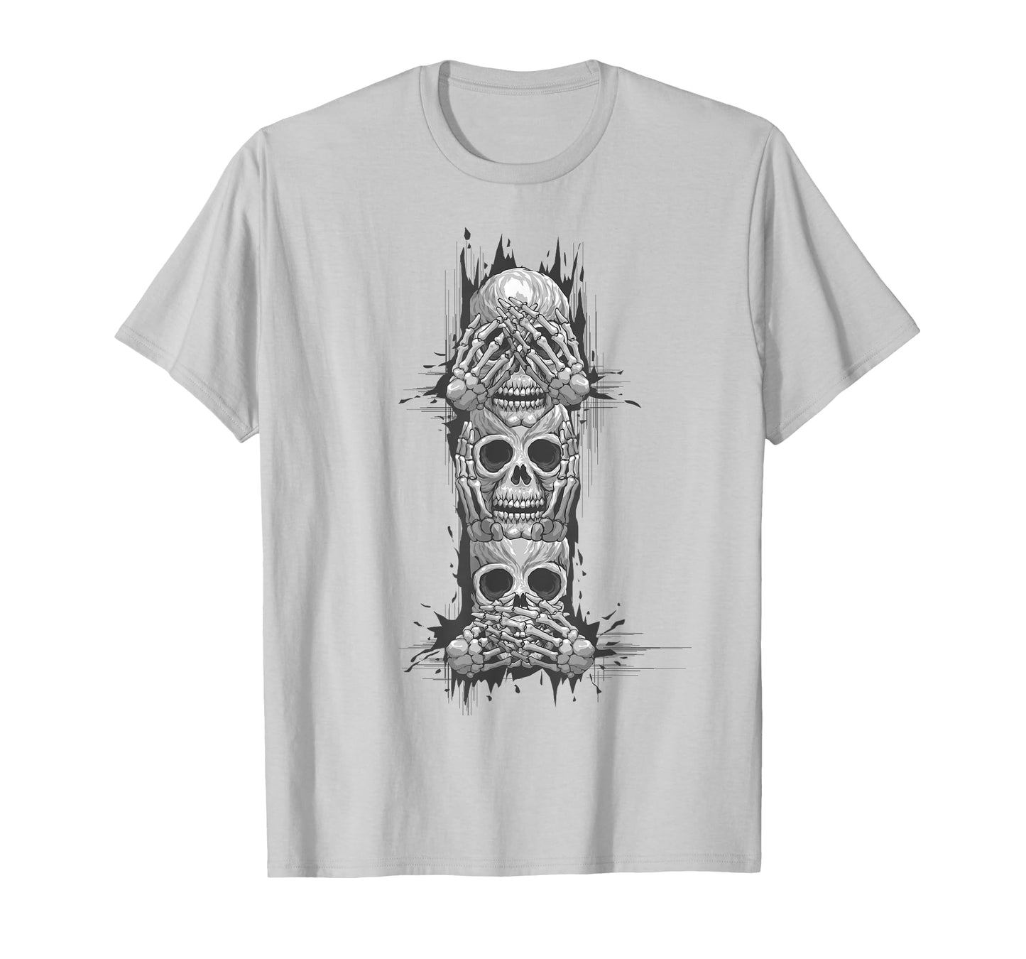 Hear No Evil See No Evil Speak No Evil, Skull Art T-Shirt T-Shirt