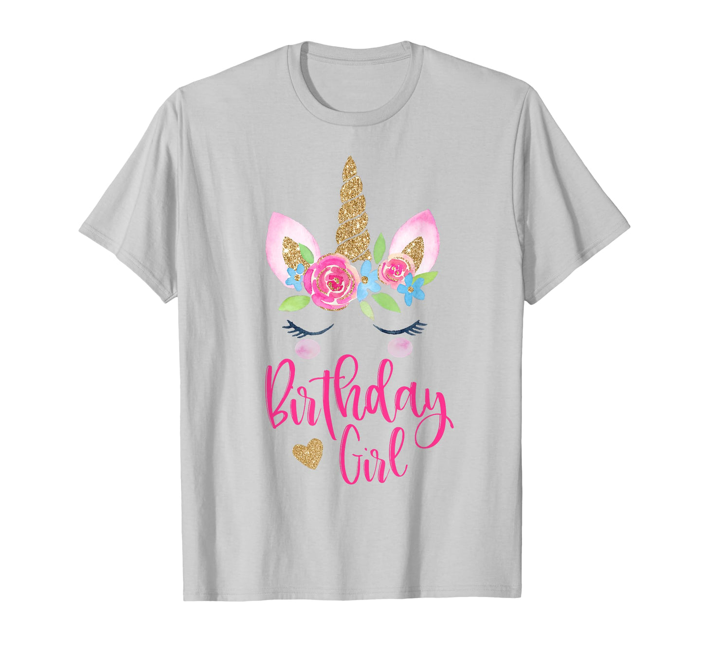 Unicorn Birthday Girl Shirt Pink Cute Theme Party T-Shirt T-Shirt