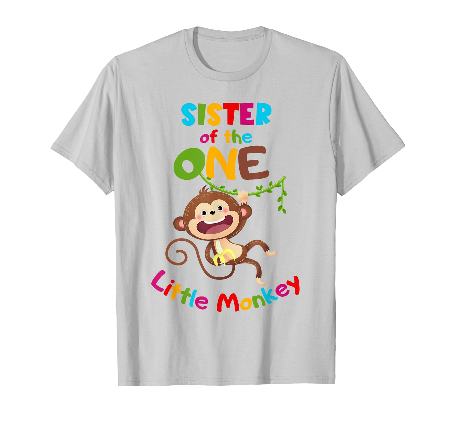 Sister ONE Little Monkey Jungle Theme 1st Birthday T-Shirt