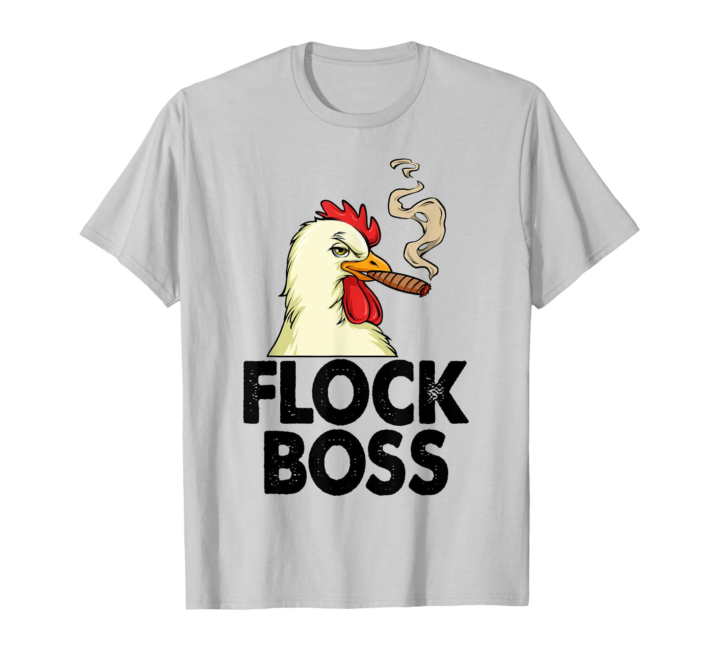 Funny White Smoking Chicken Tee Shirt Flock Boss Women T-Shirt