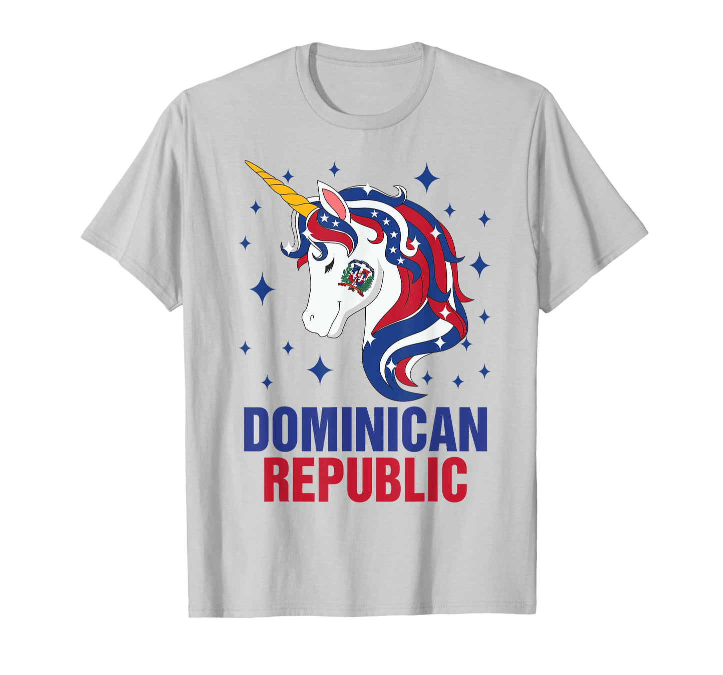 Dominican Republic Flag Independence Unicorn Teen Girl Kids T-Shirt