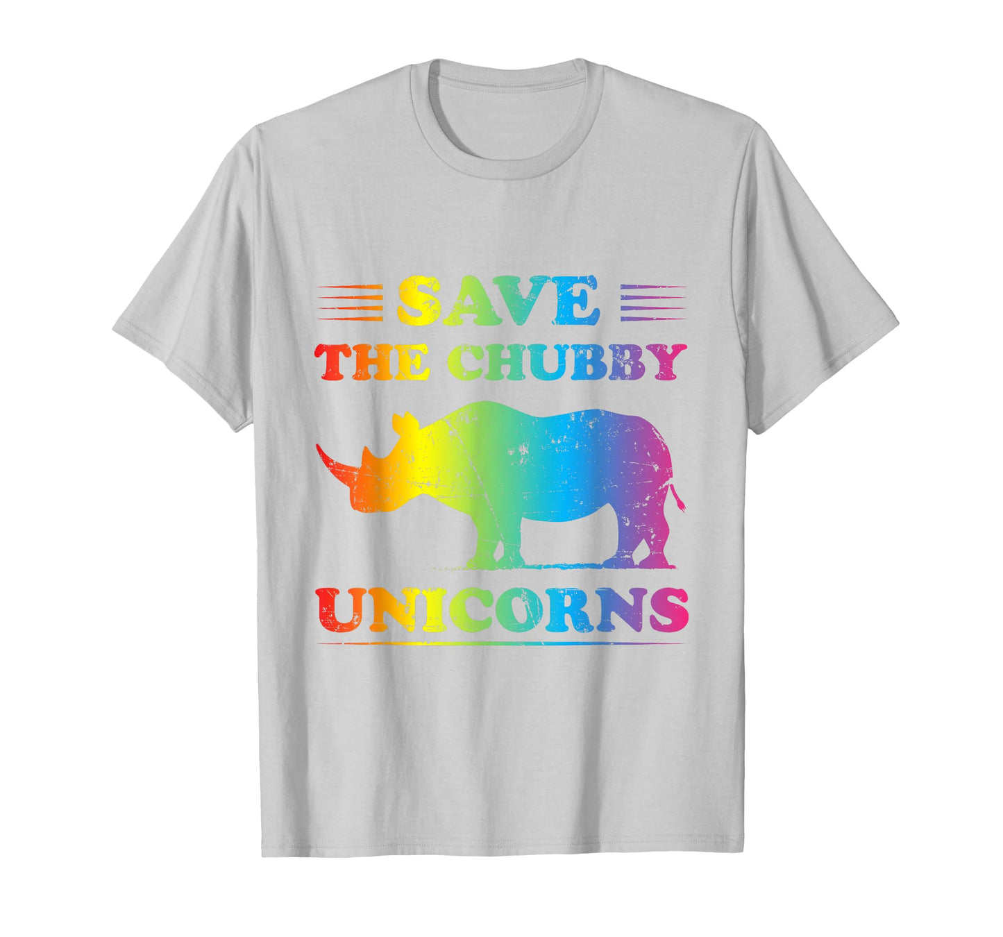 Save The Chubby Unicorns Colorful Rainbow T Shirt T-Shirt