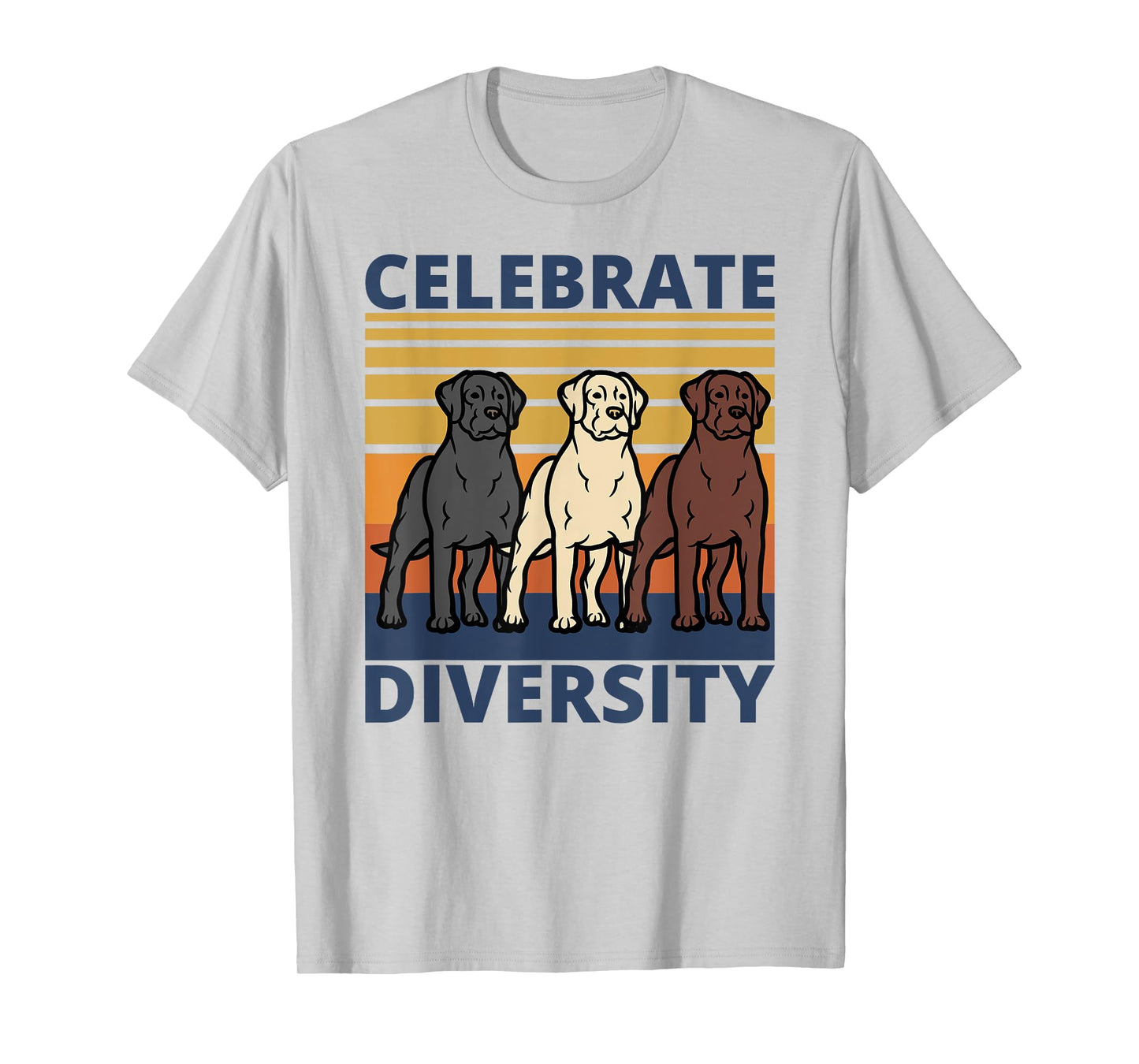 Black Yellow Chocolate Lab Celebrate Diversity Labrador T-Shirt