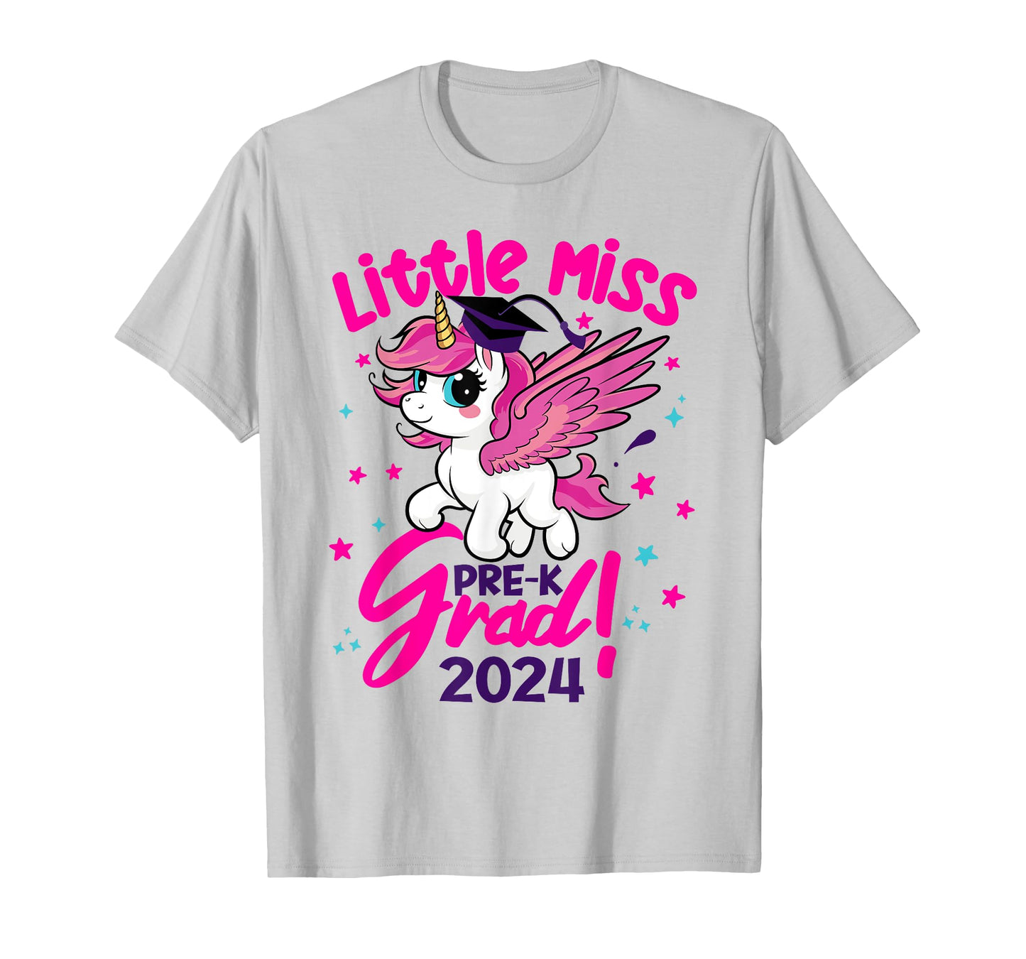 Unicorn Miss Pre-k Grad Preschool Graduation 2024 Kids Team T-Shirt