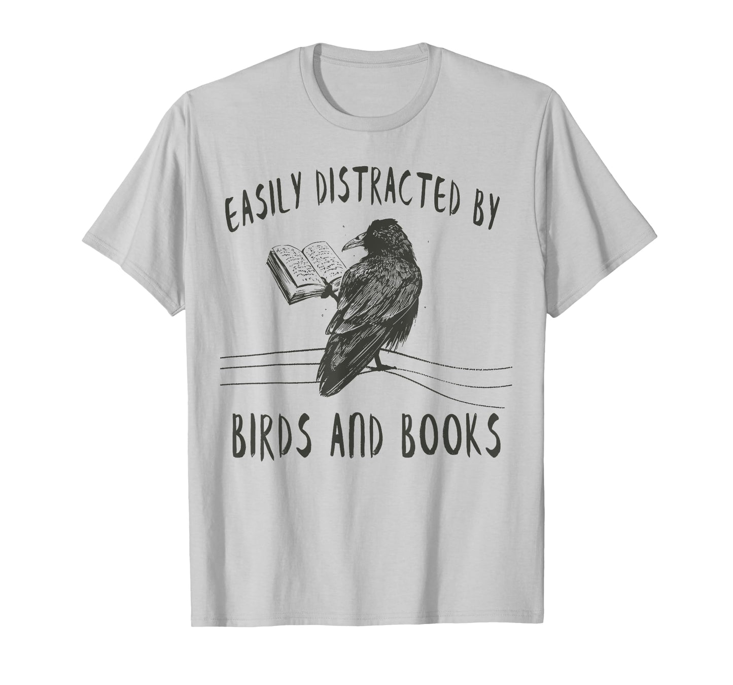 Easily Distracted By Birds And Books Shirts Reading Cool T-Shirt