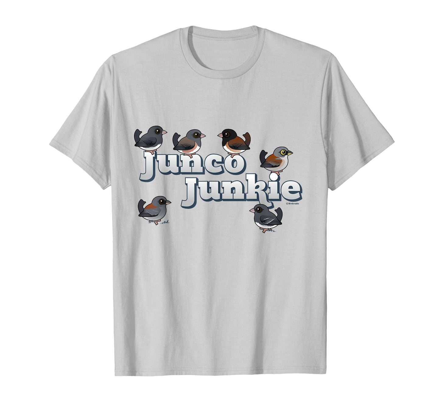 Cute Cartoon Junco Junkie Birdorable Birds Dark-eyed Juncos T-Shirt
