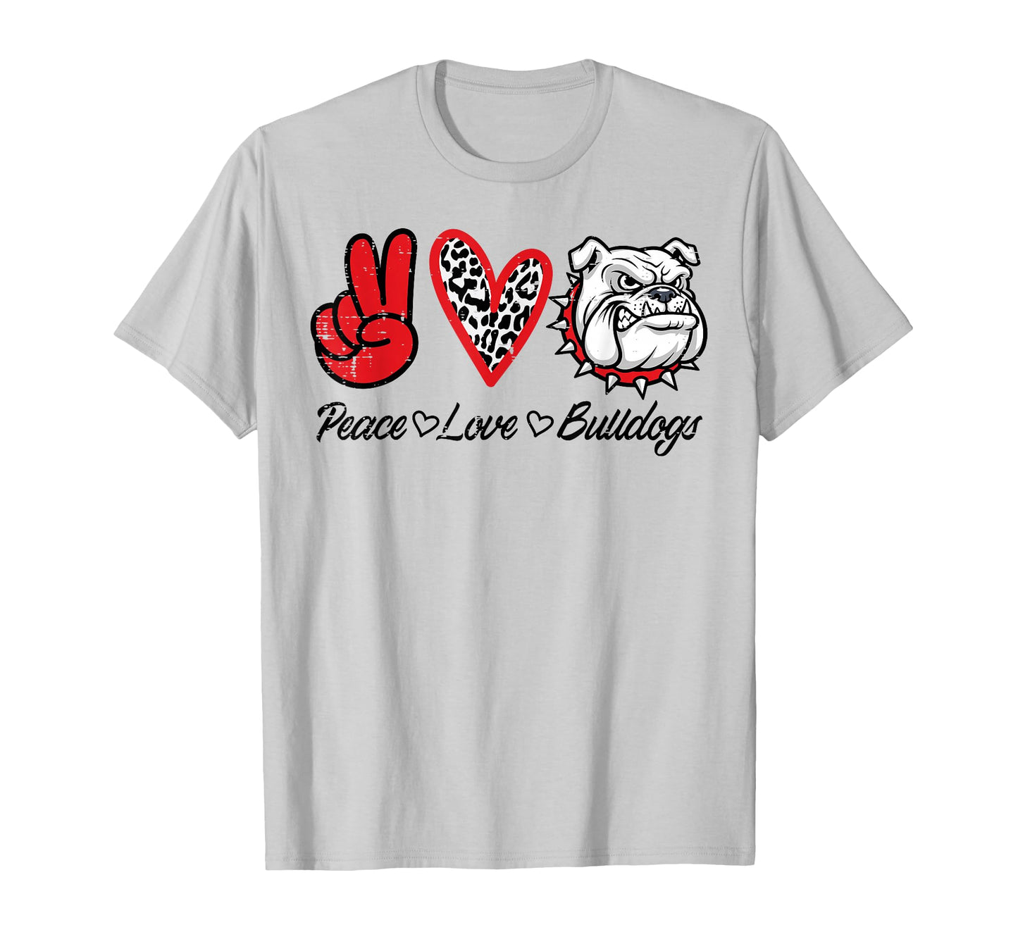 Peace Love Bulldog Men Kids Boys Girls Youth Women Teen T-Shirt