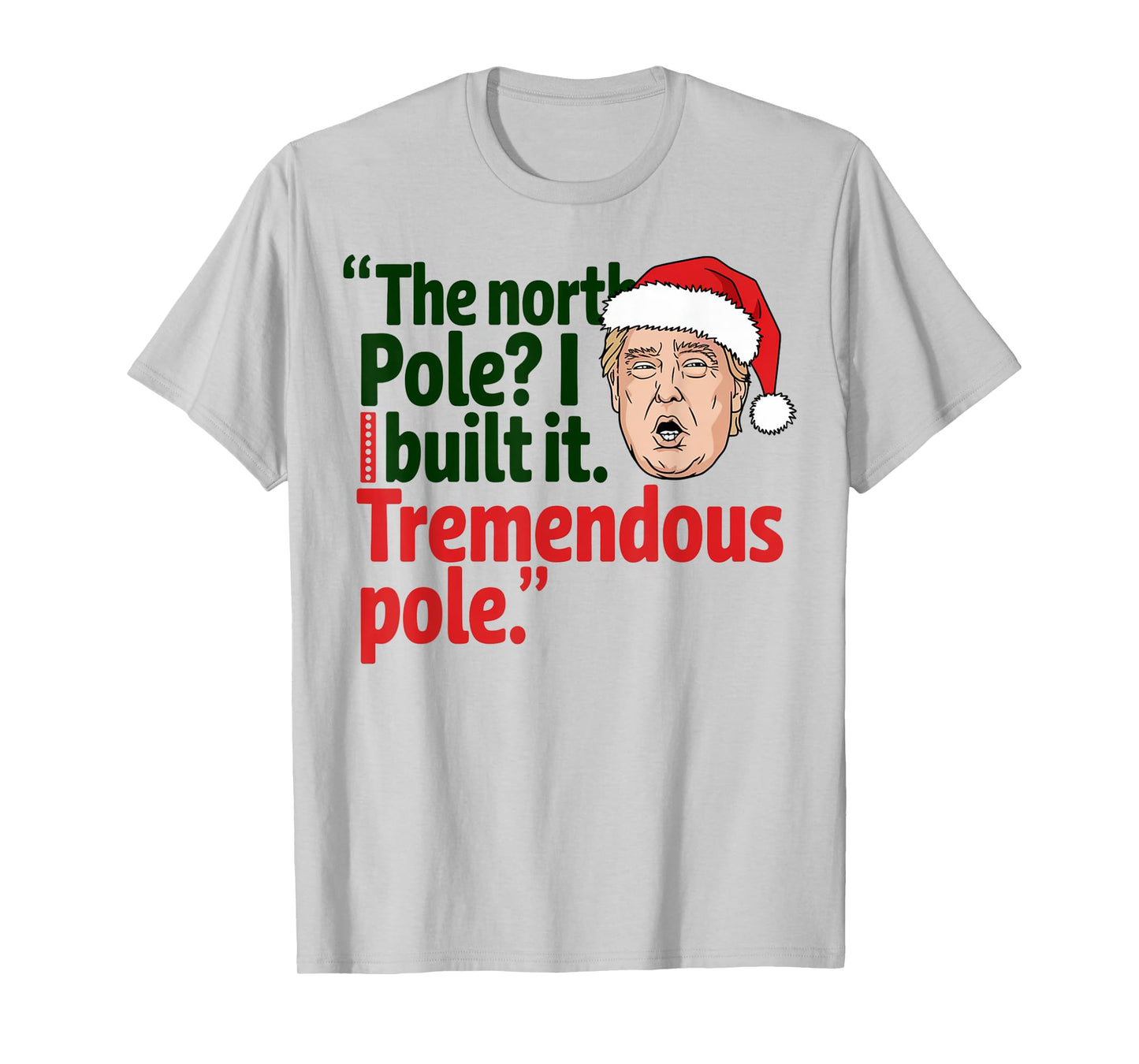 Santa Hat Trump Make Christmas Great Again Funny Unisex-Adults Kids White Short Sleeve Modern Letter Print Lightweight Cotton Blend T-Shirt Small