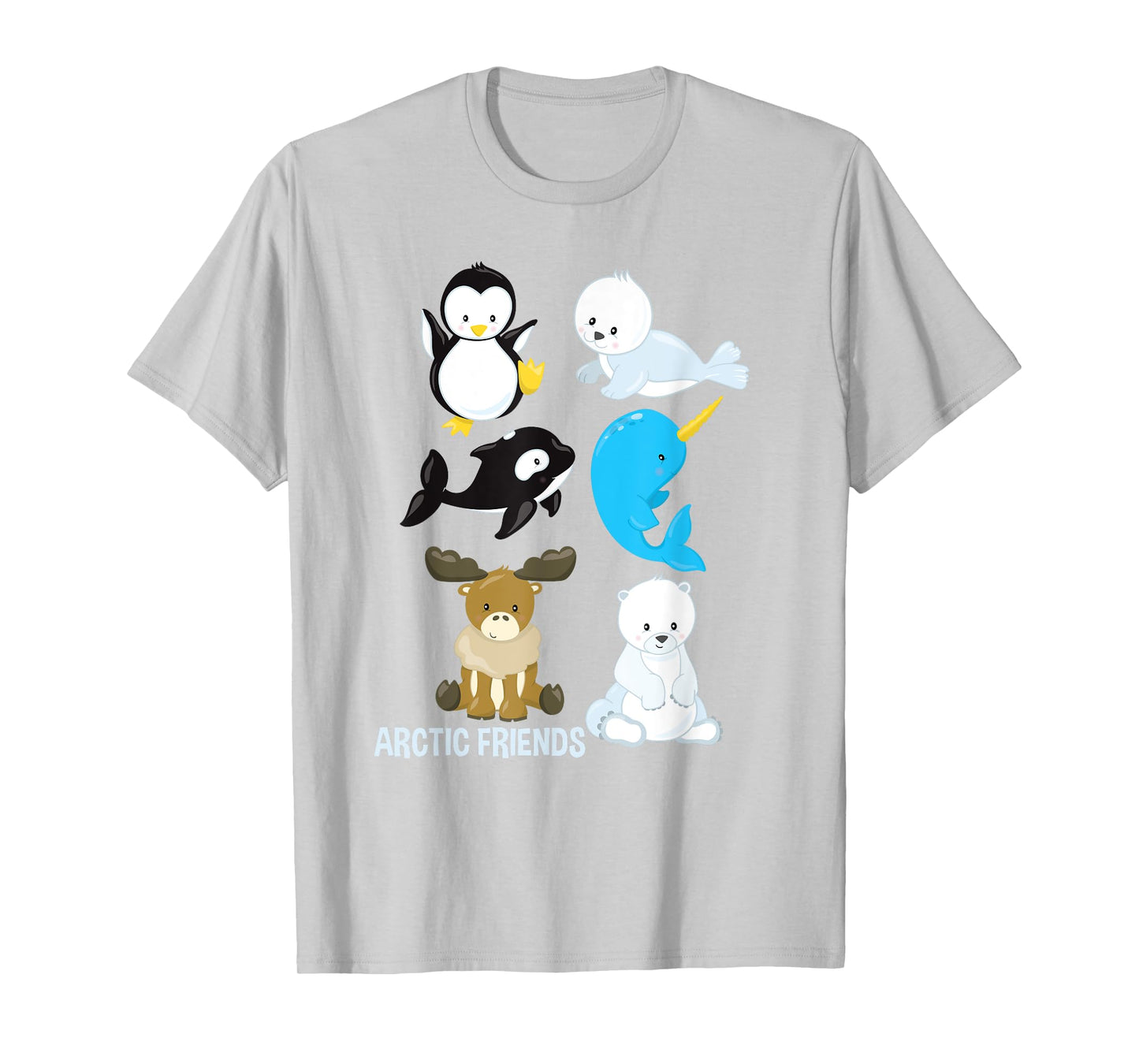 Arctic Animals Penguin Seal Whale Polar Bear Narwhal T-Shirt T-Shirt