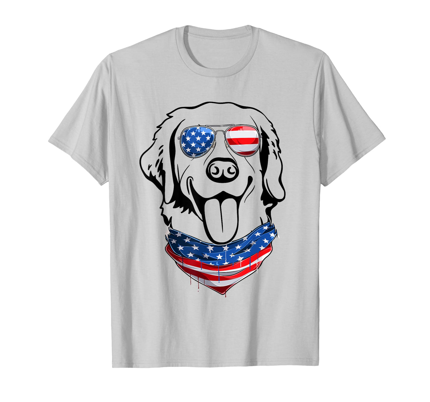 Labrador 4th of July Patriotic American Flag Labrador Dog T-Shirt