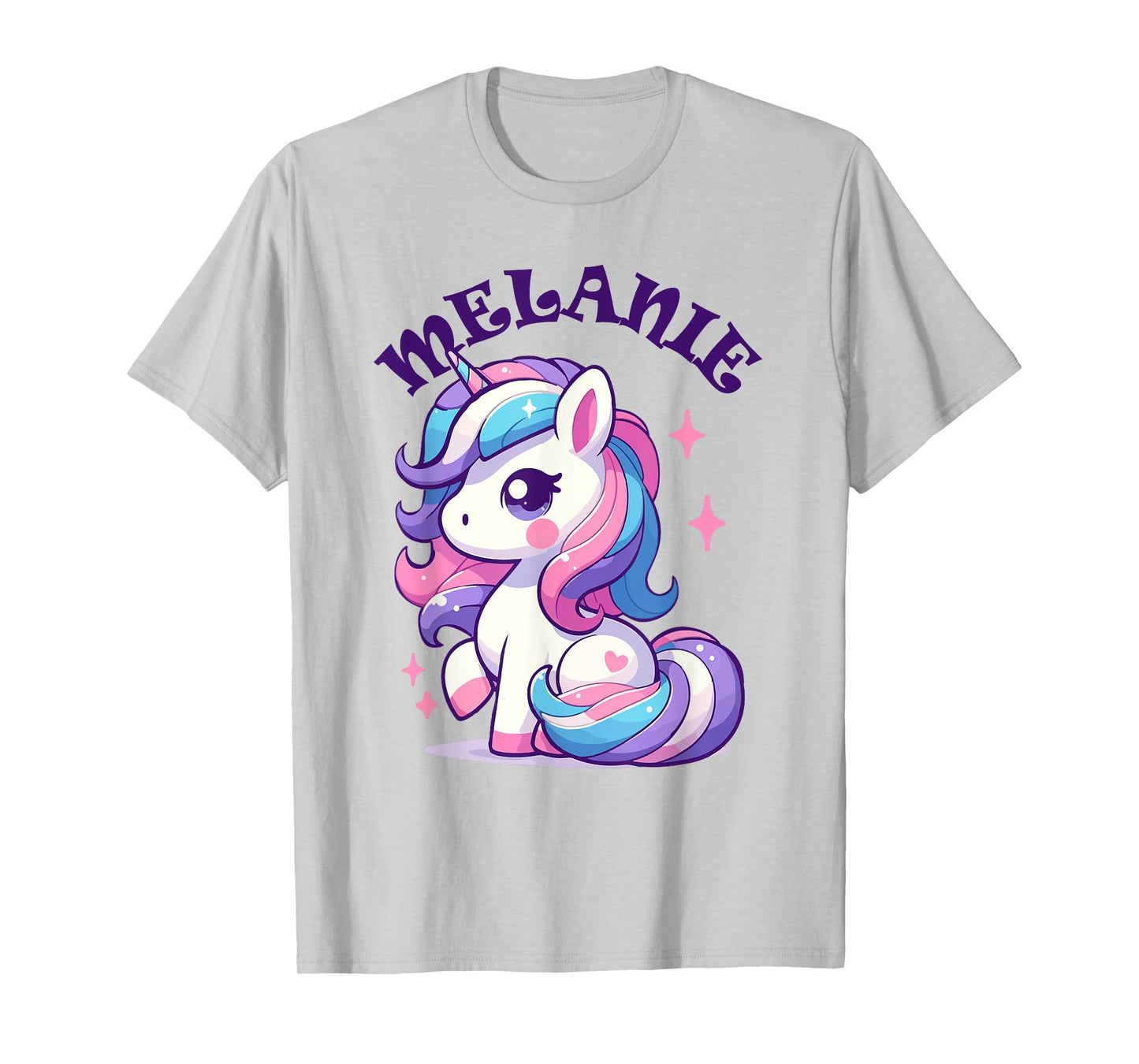 Melanie Cute Unicorn Design for Girls Name Melanie T-Shirt