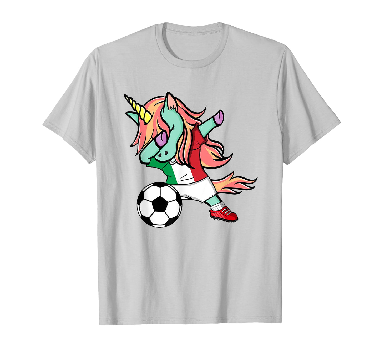 Dabbing Unicorn Italy Soccer Jersey Italian Football Lovers T-Shirt
