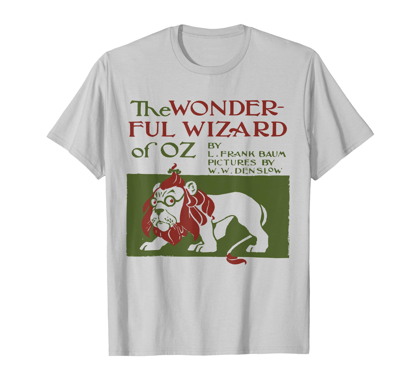 Vintage Classic Book Cover Wizard of Oz, Cowardly Brave Lion T-Shirt
