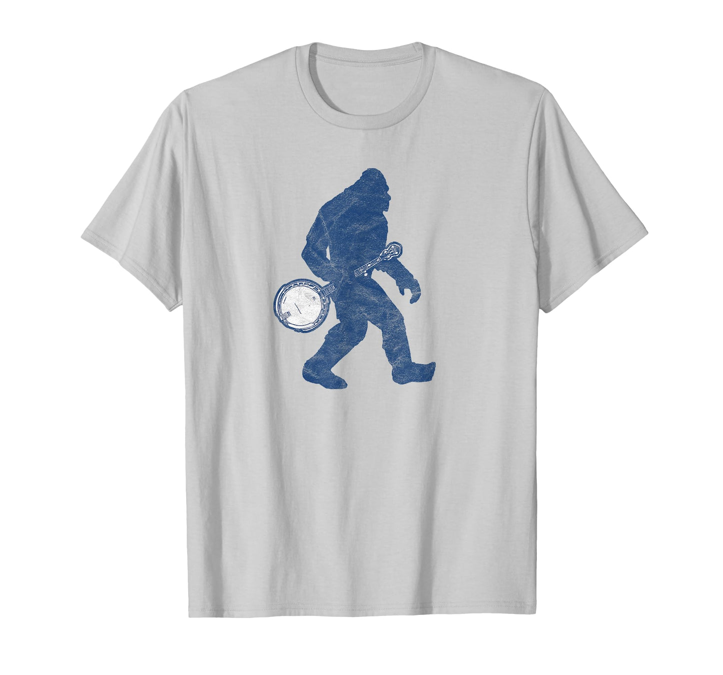 Bigfoot & Banjo - Sasquatch Silhouette Retro Bluegrass T-Shirt