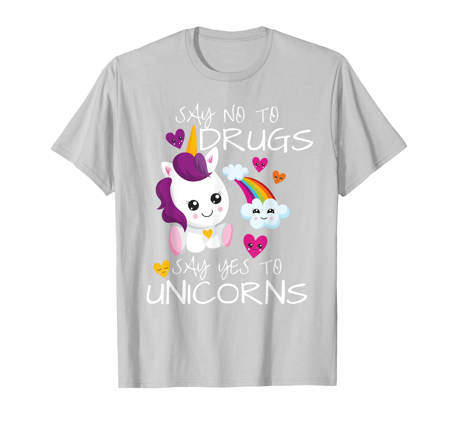 Red Ribbon Week Kids Youth Say No Say Yes To Unicorns T-Shirt