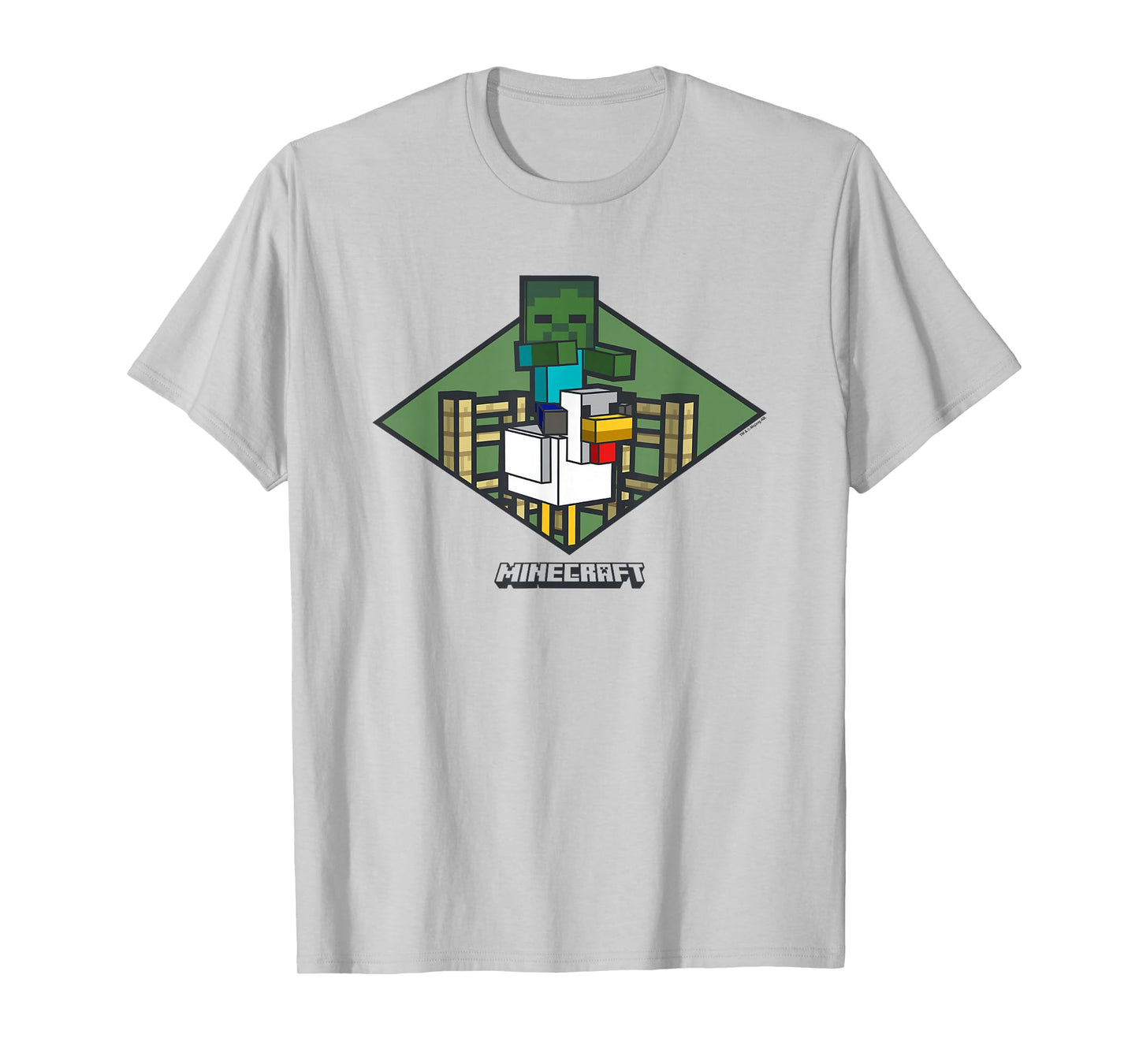 Minecraft Chicken Jockey Vintage Badge Logo T-Shirt