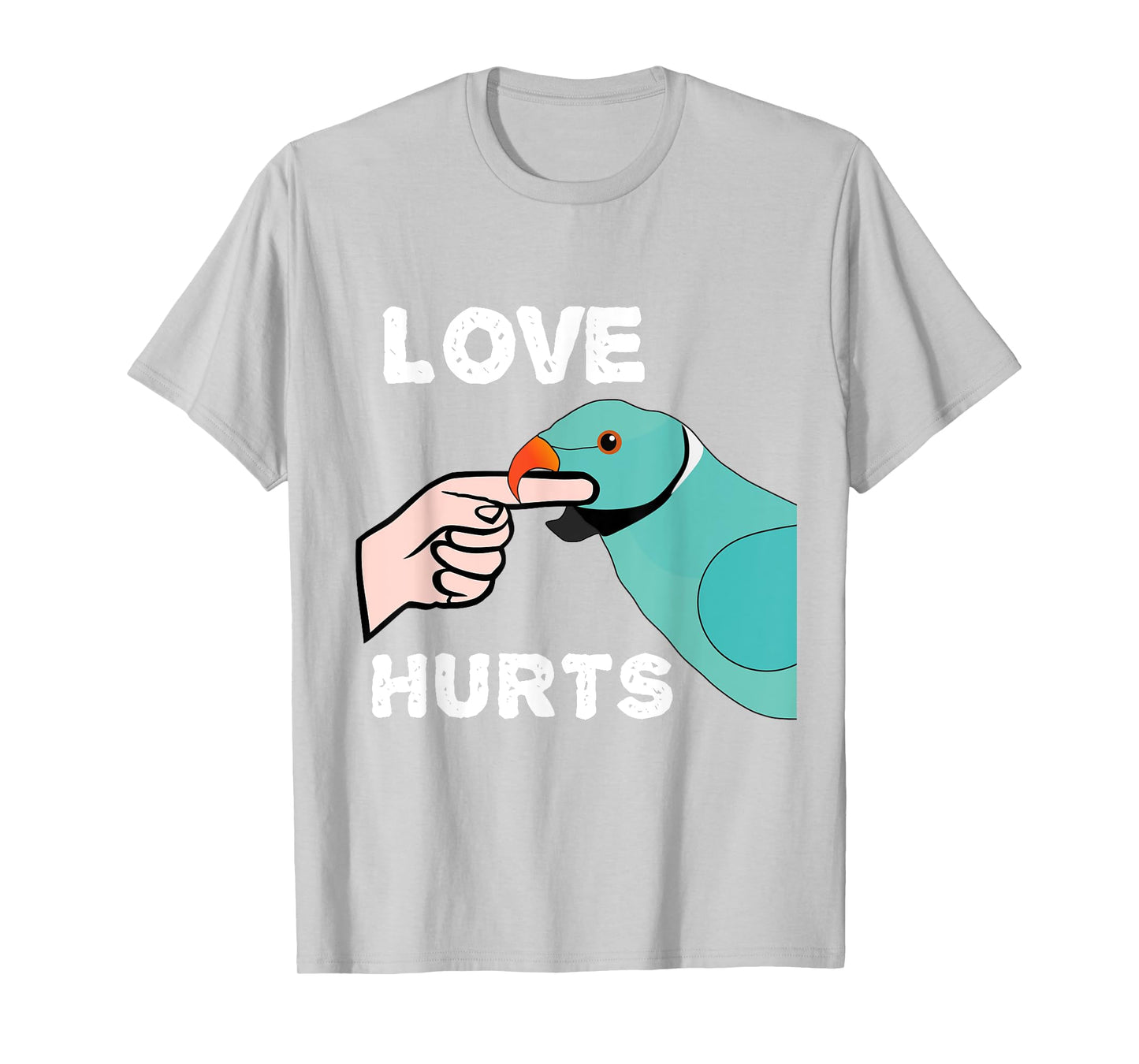 Love Hurts Blue Indian Ringneck Parrot T-Shirt