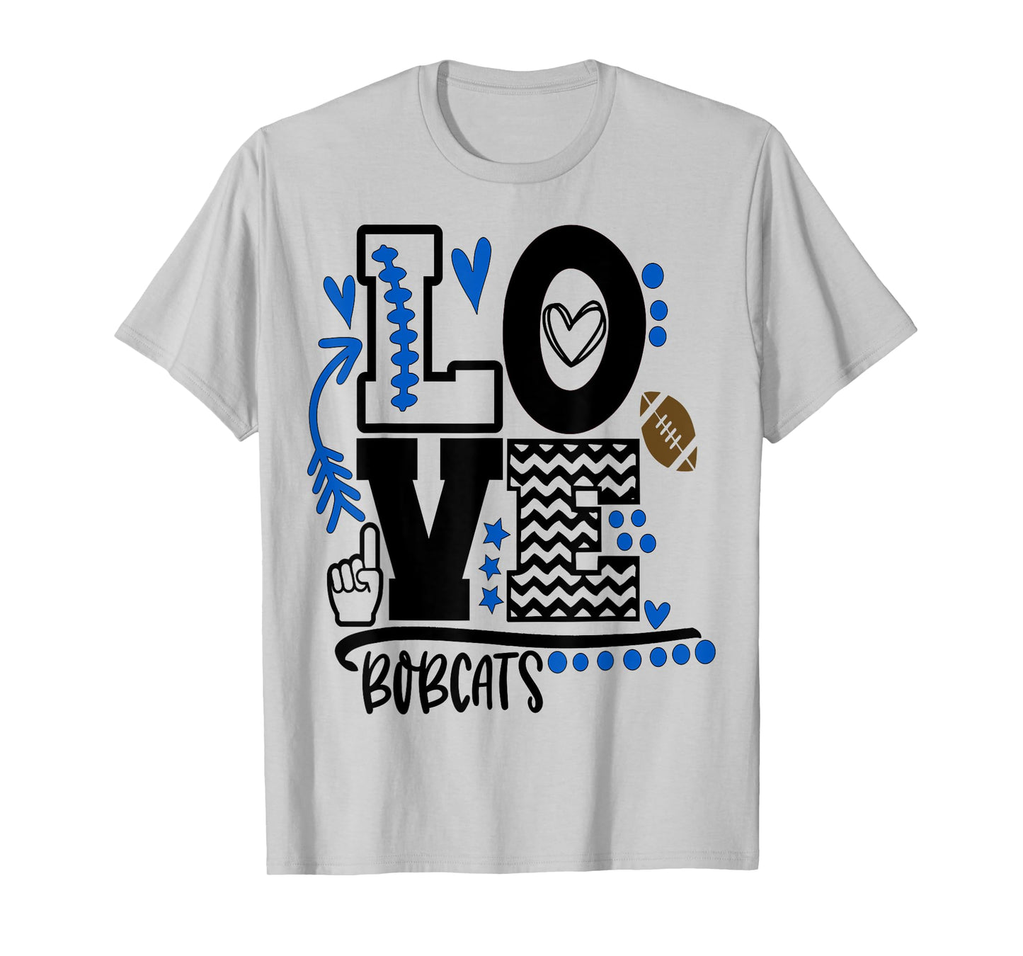 Football, bobcats, shirt, cats, mom, school spirit, t shirt T-Shirt