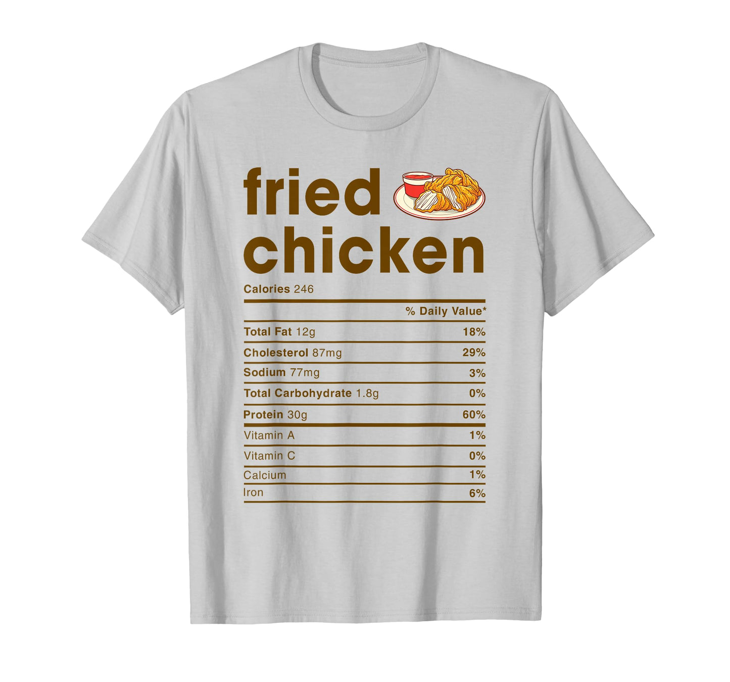 Food Nutrition Facts Shirts Co. Fried Chicken Nutrition Facts T-Shirt