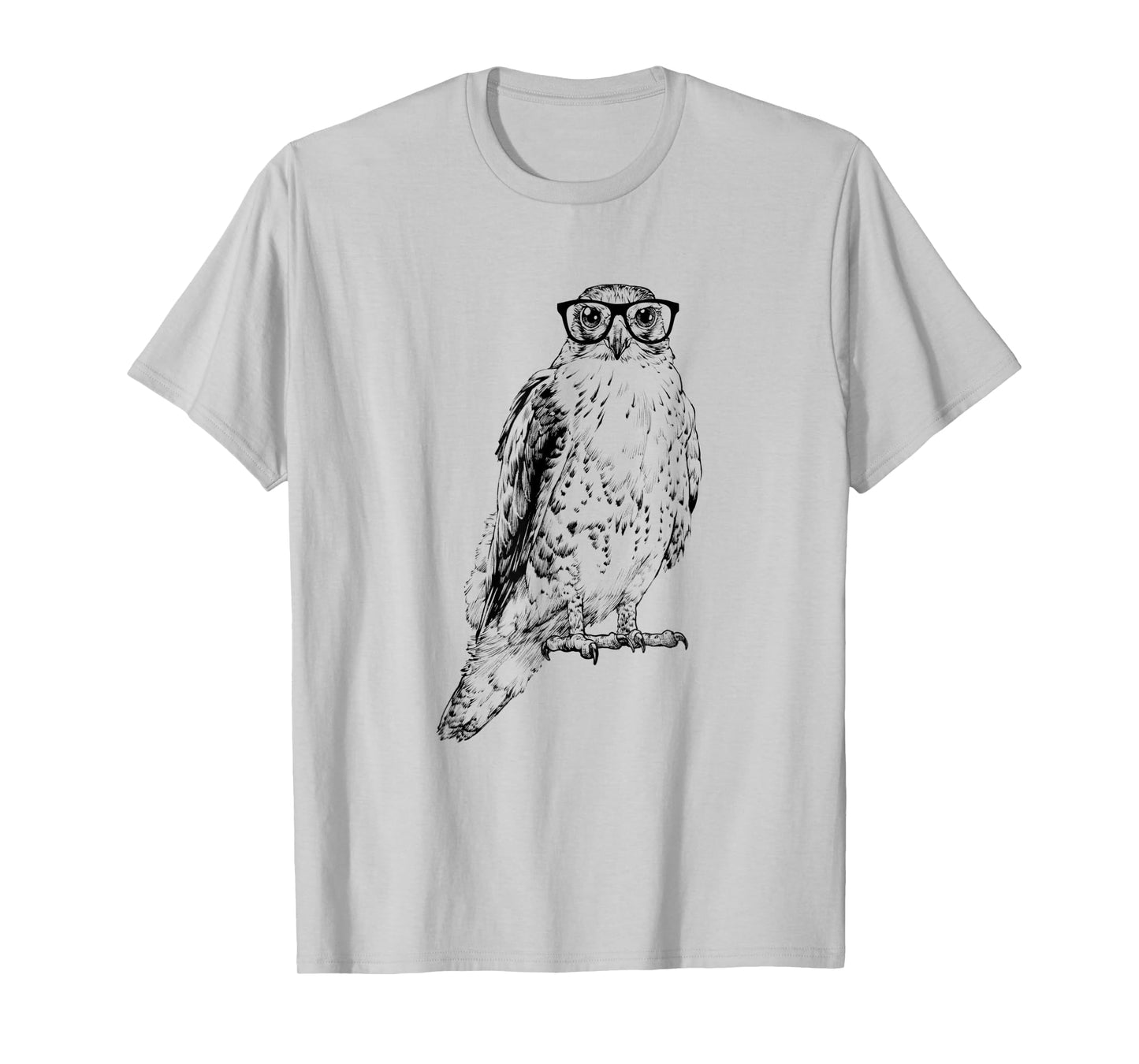 Hipster Hawk in Nerd Glasses Bird Animal T-Shirt