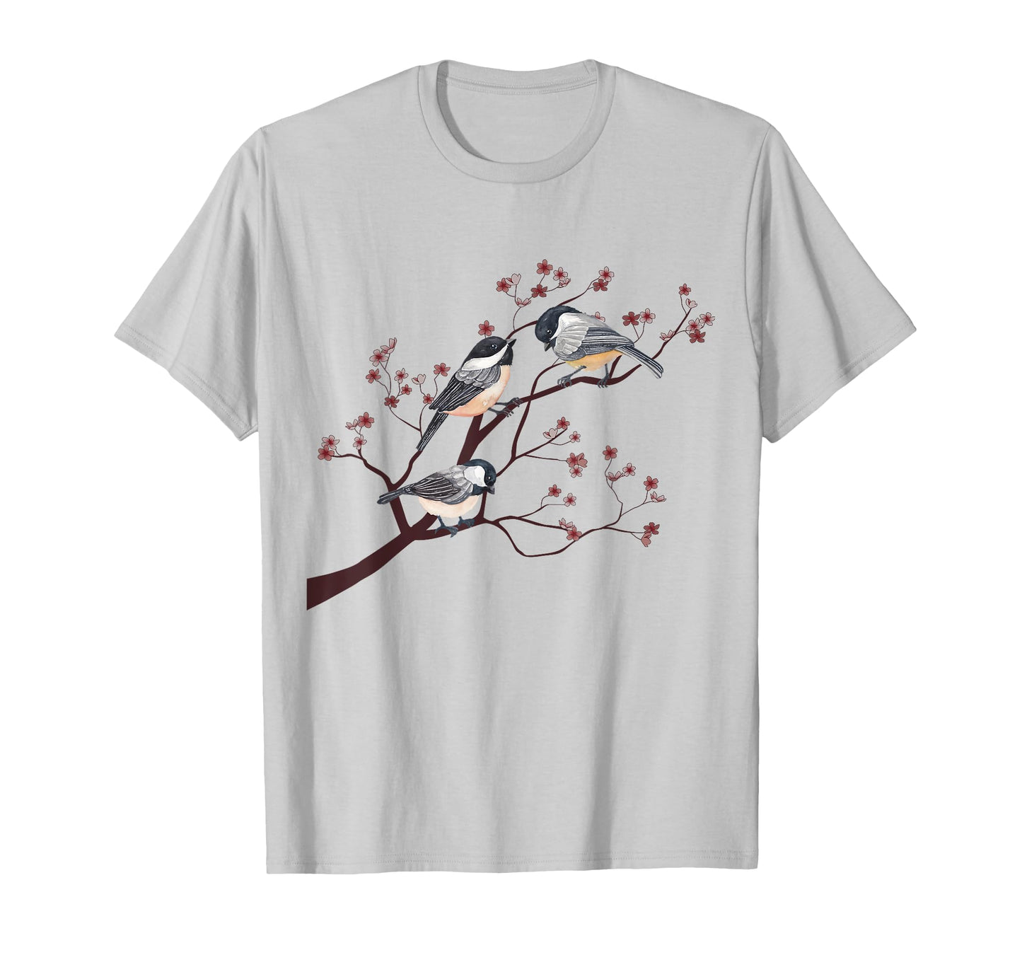 Bird Watching Nature Animal Vintage Blossom Chickadee T-Shirt