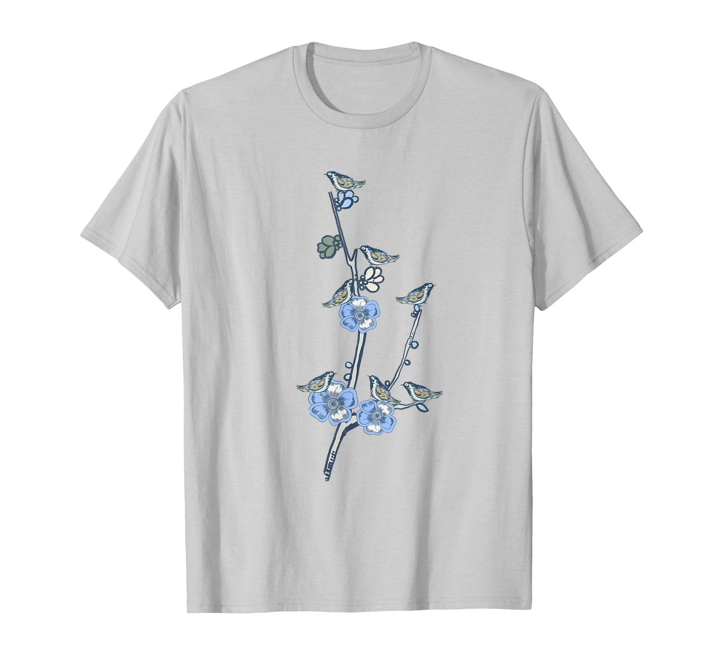 Chinoiserie Blue bird And flowers Chinoiserie Design T-Shirt
