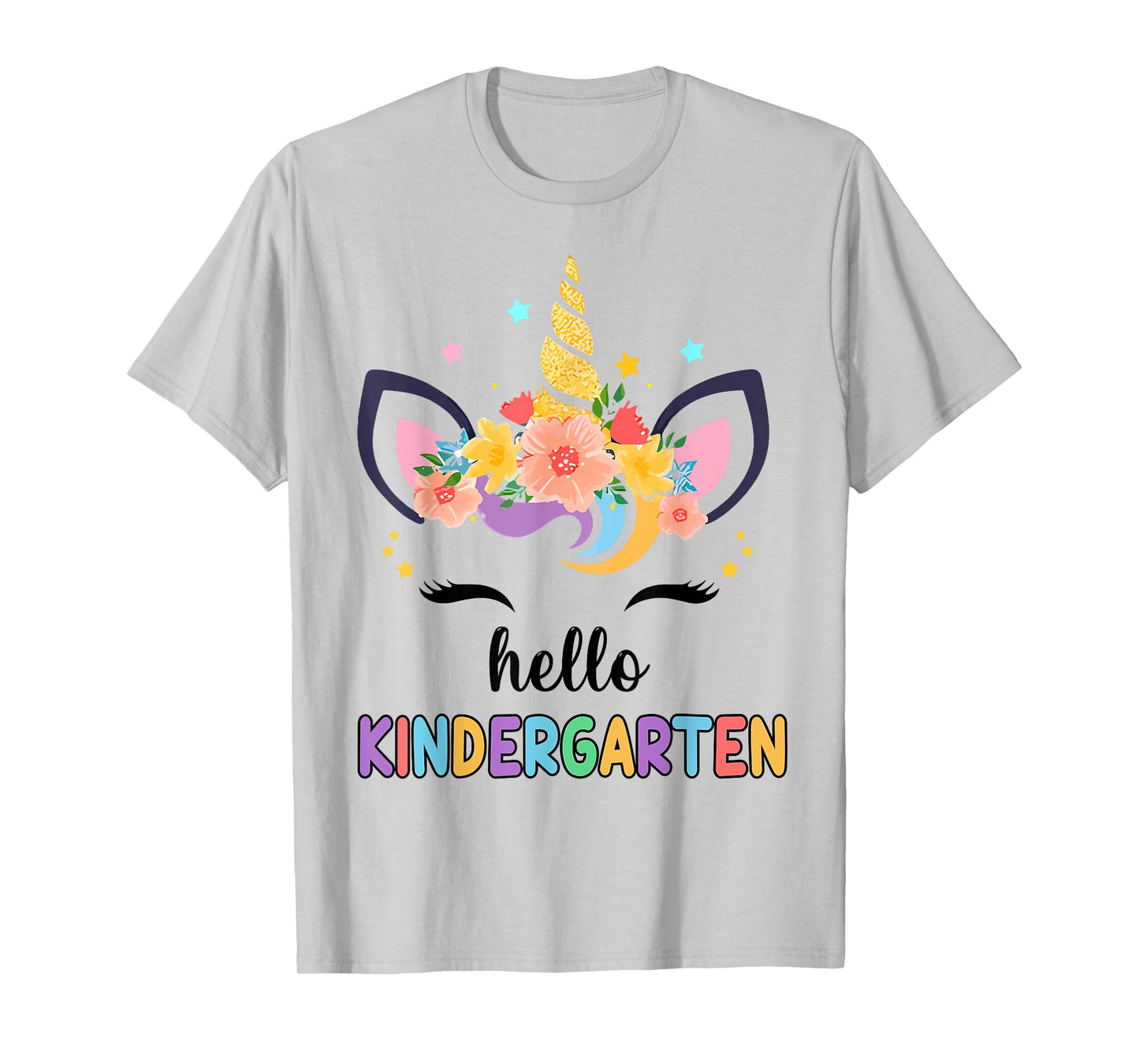 Hello Kindergarten Girl First Day Back School Unicorn Kids T-Shirt