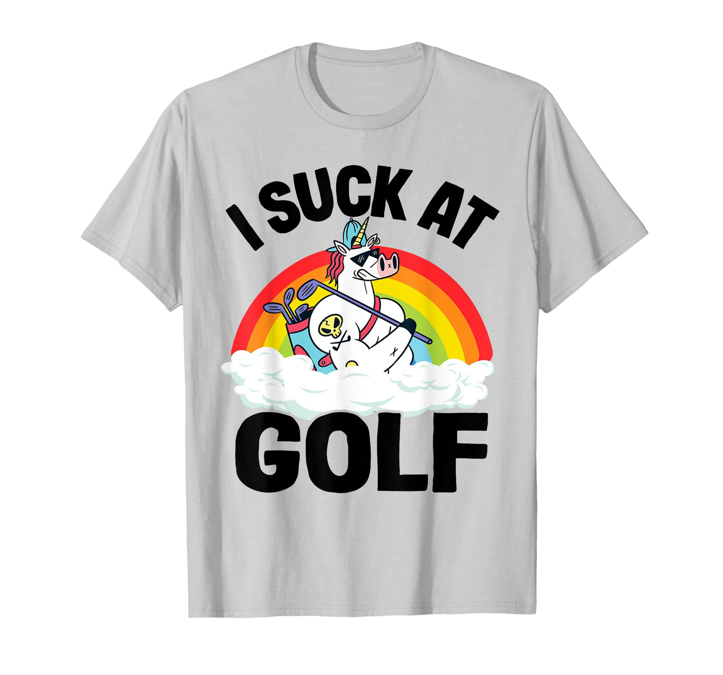 I Suck At Golf Funny Golf Loser Unicorn Sarcastic Golfing T-Shirt
