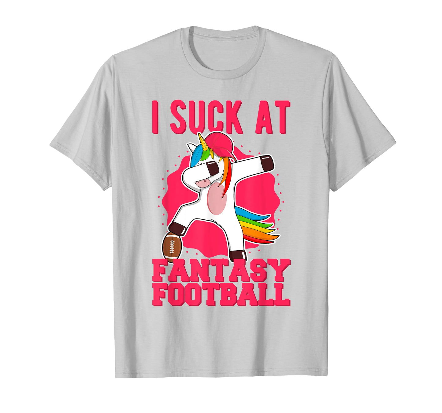 I Suck At Fantasy Football Punishment Loose Dabbing Unicorn T-Shirt
