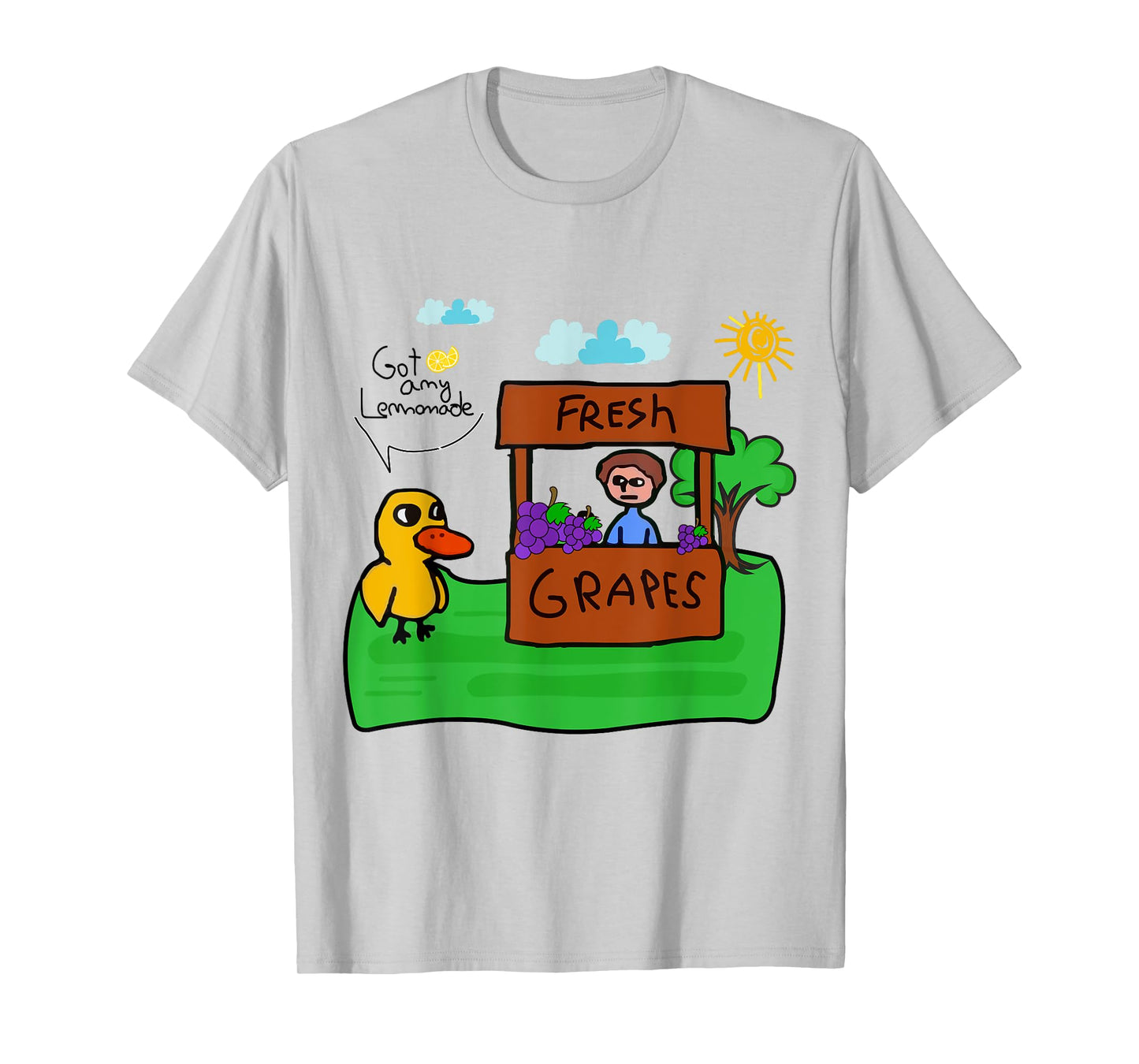 Fresh Grapes Got Any Ice Lemonade Stand, Funny Cute Duck T-Shirt