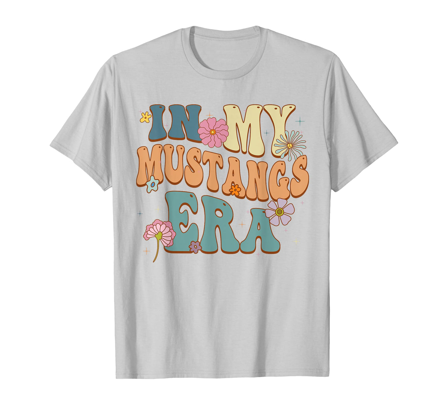 In My Mustangs Era Back to School Spirit Game Retro Groovy T-Shirt